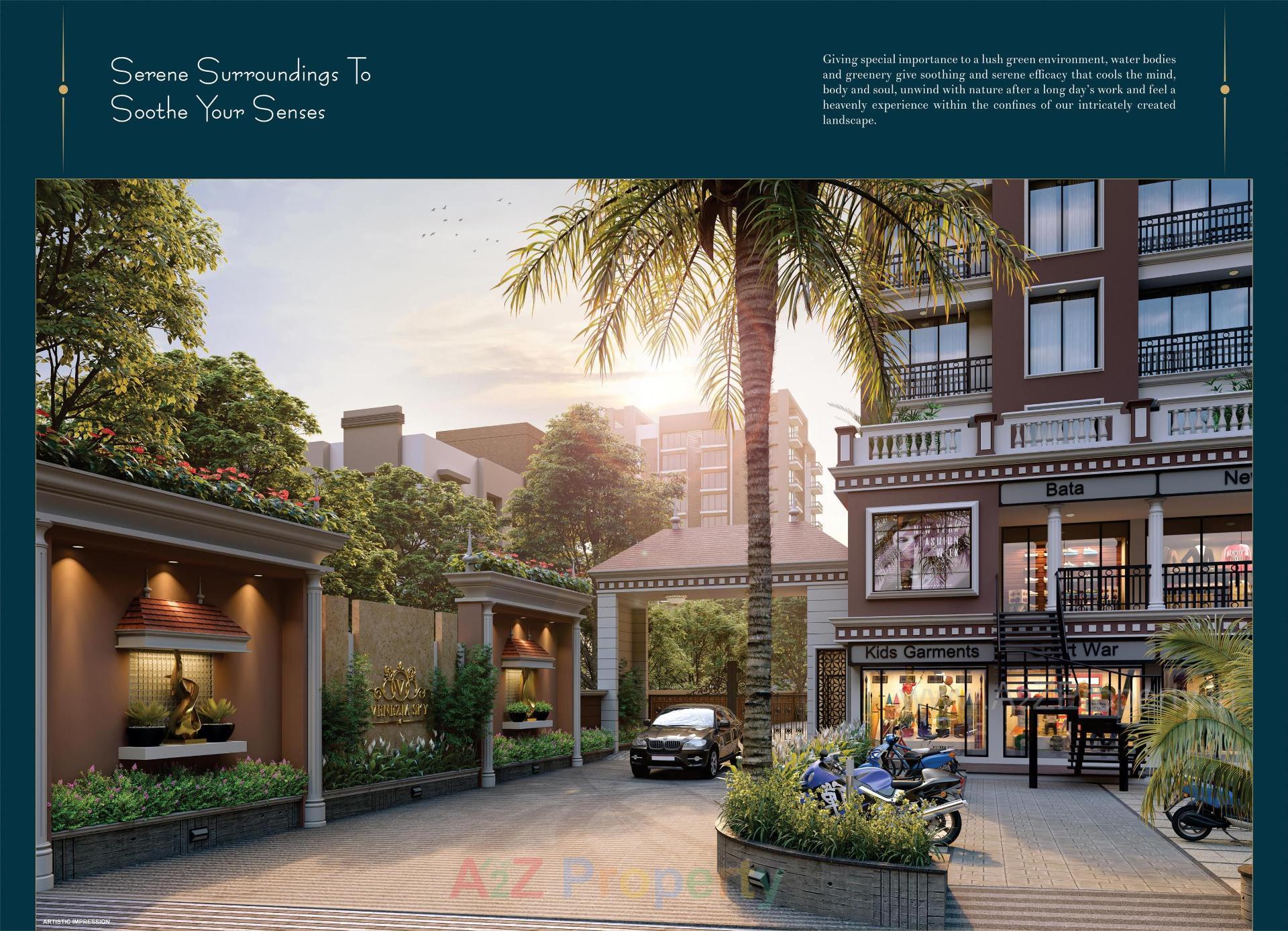 3D Elevation of real estate project Venezia Sky located at Tavra, Bharuch, Gujarat