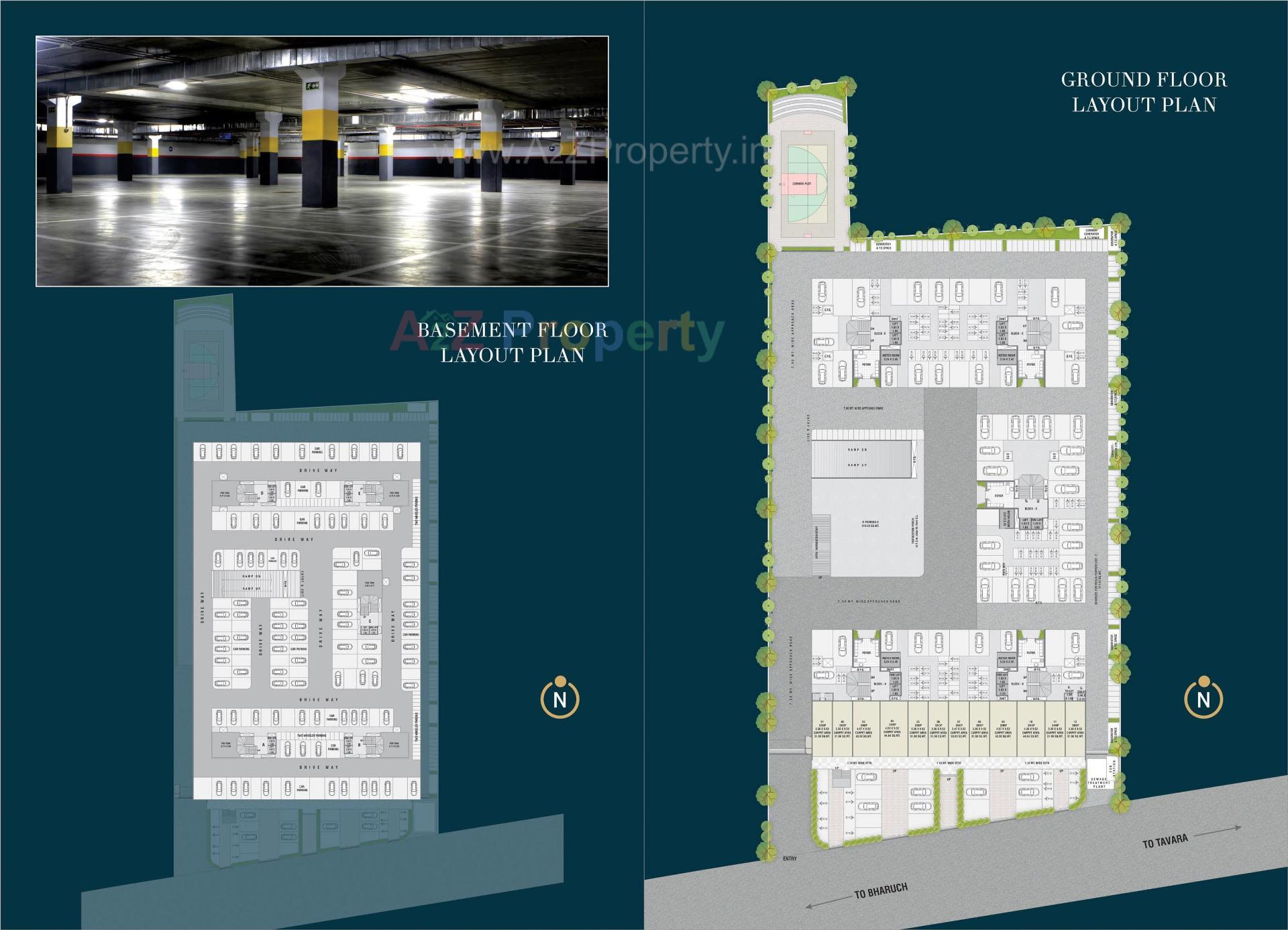 Layout of real estate project Venezia Sky located at Tavra, Bharuch, Gujarat