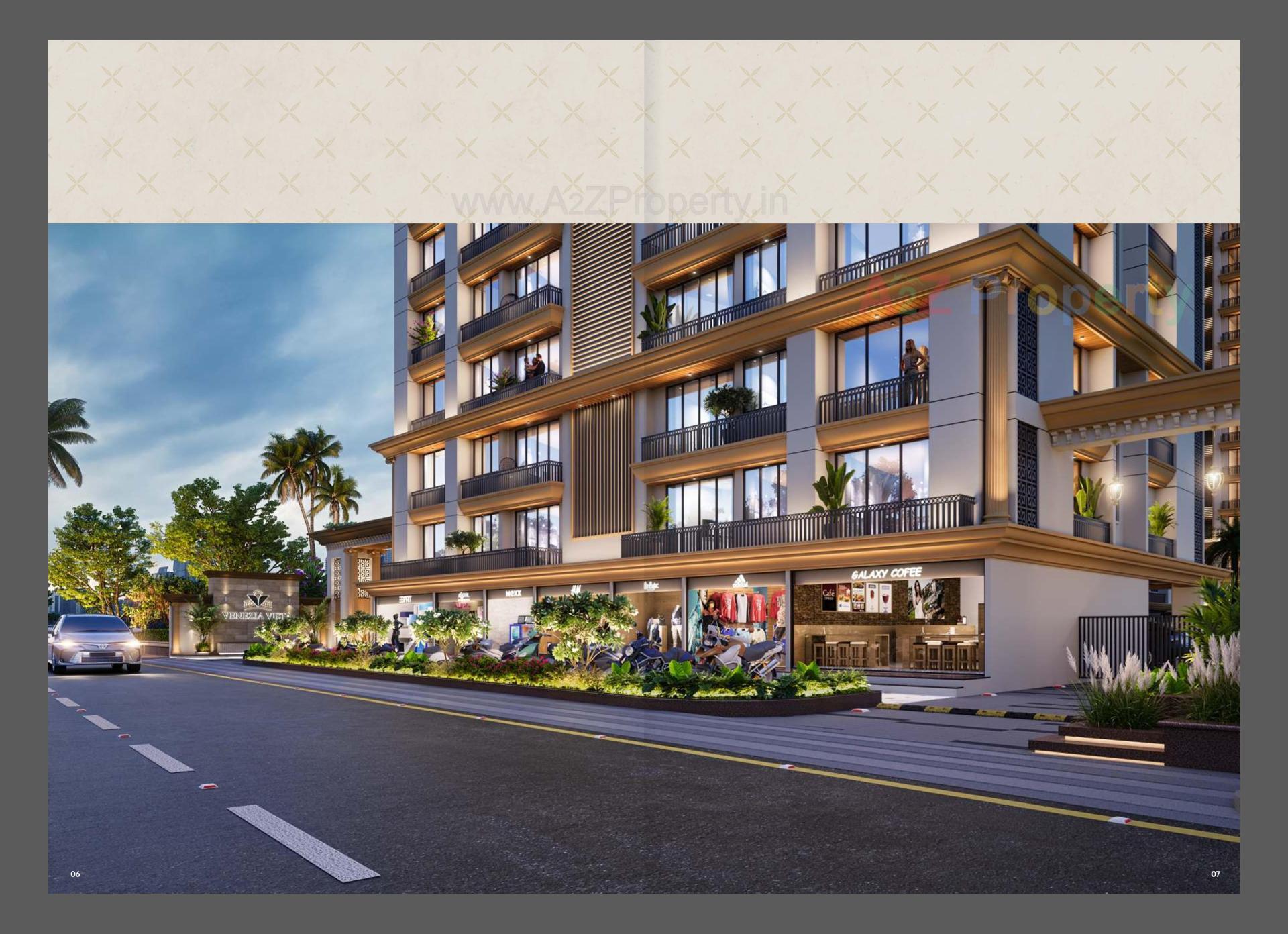 3D Elevation of real estate project Venezia Vista located at Zadeshwar, Bharuch, Gujarat