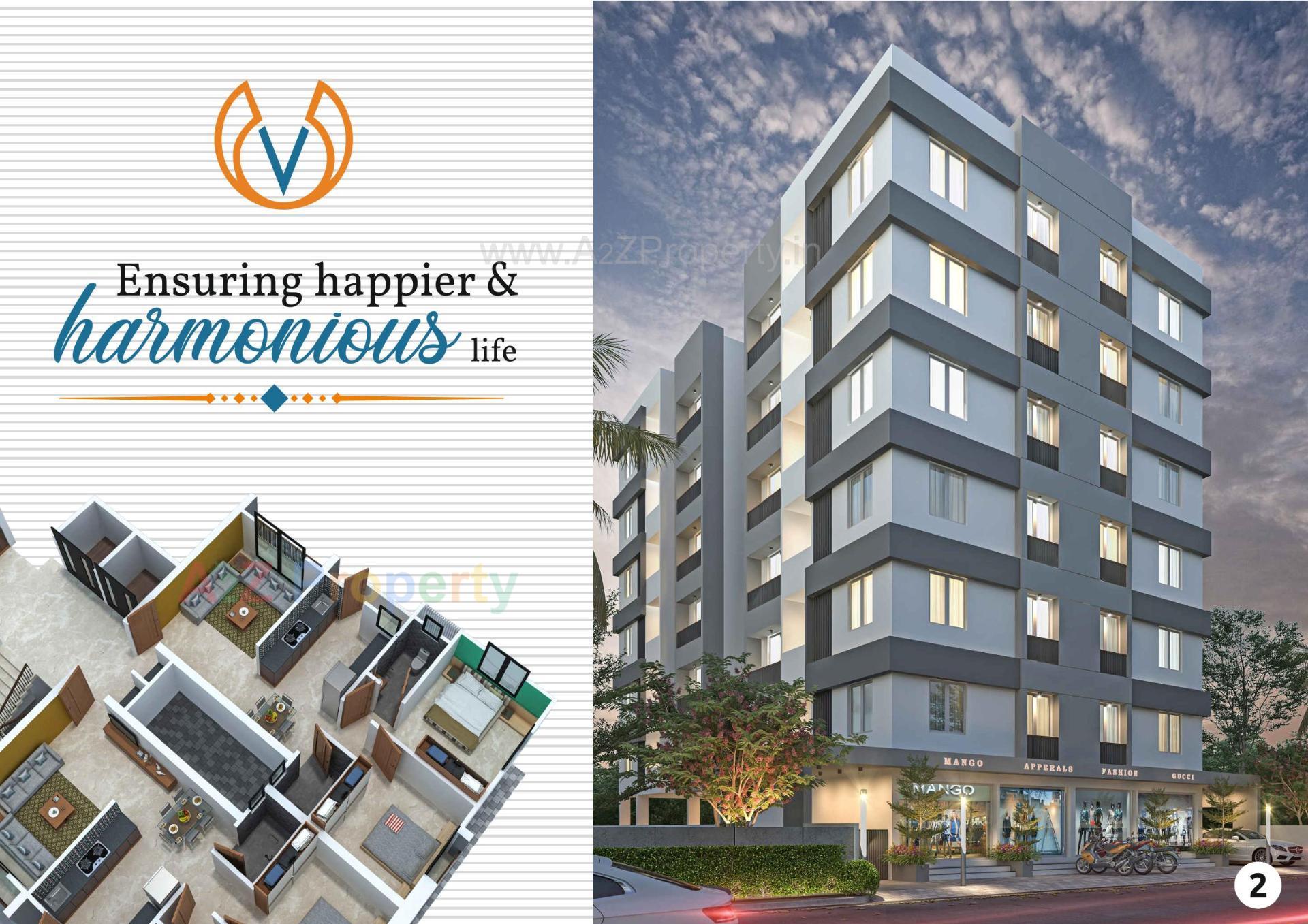 3D Elevation of real estate project Vinay Residency located at Chavaj, Bharuch, Gujarat