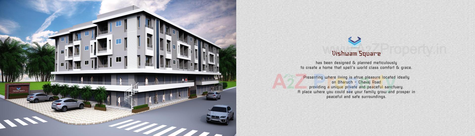 3D Elevation of real estate project Vishwam Square located at Bharuch, Bharuch, Gujarat