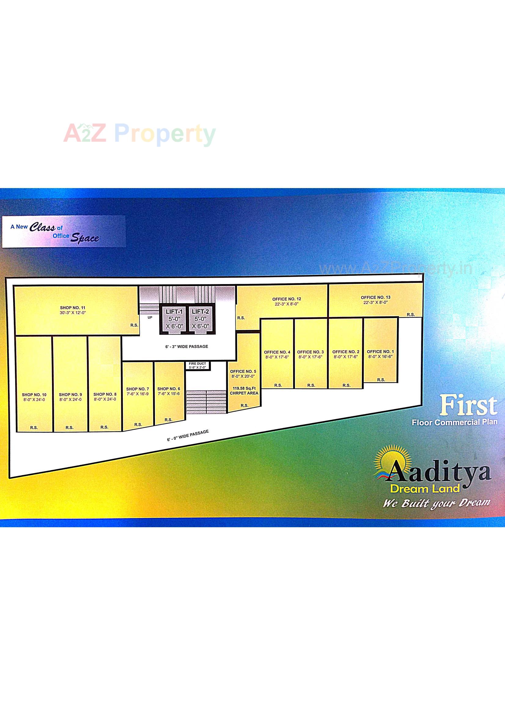 Layout of real estate project Aaditya Dream Land located at Chitra, Bhavnagar, Gujarat