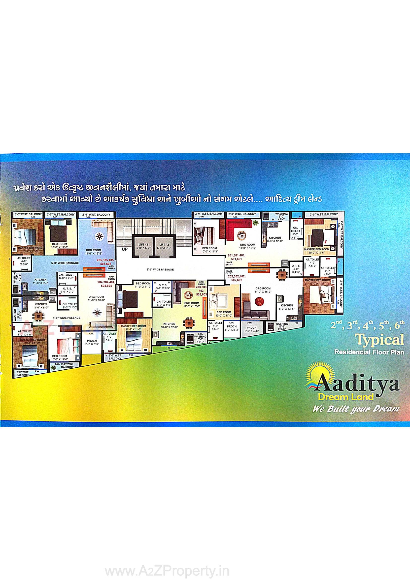 Layout of real estate project Aaditya Dream Land located at Chitra, Bhavnagar, Gujarat