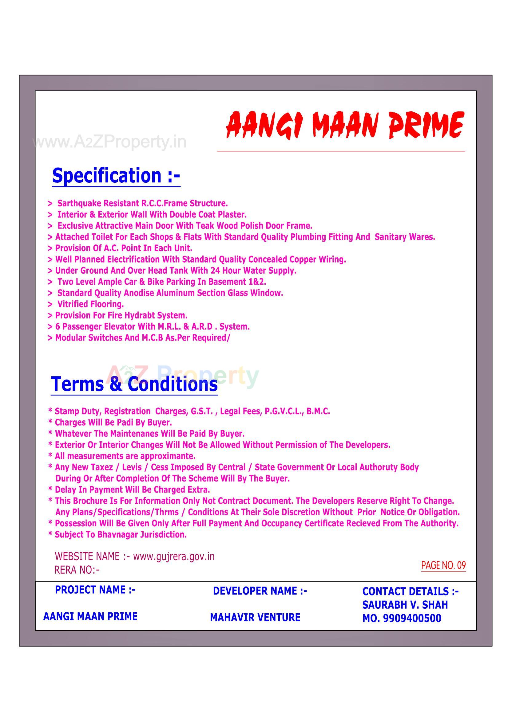 of real estate project Aangi Maan Prime located at Ruva, Bhavnagar, Gujarat