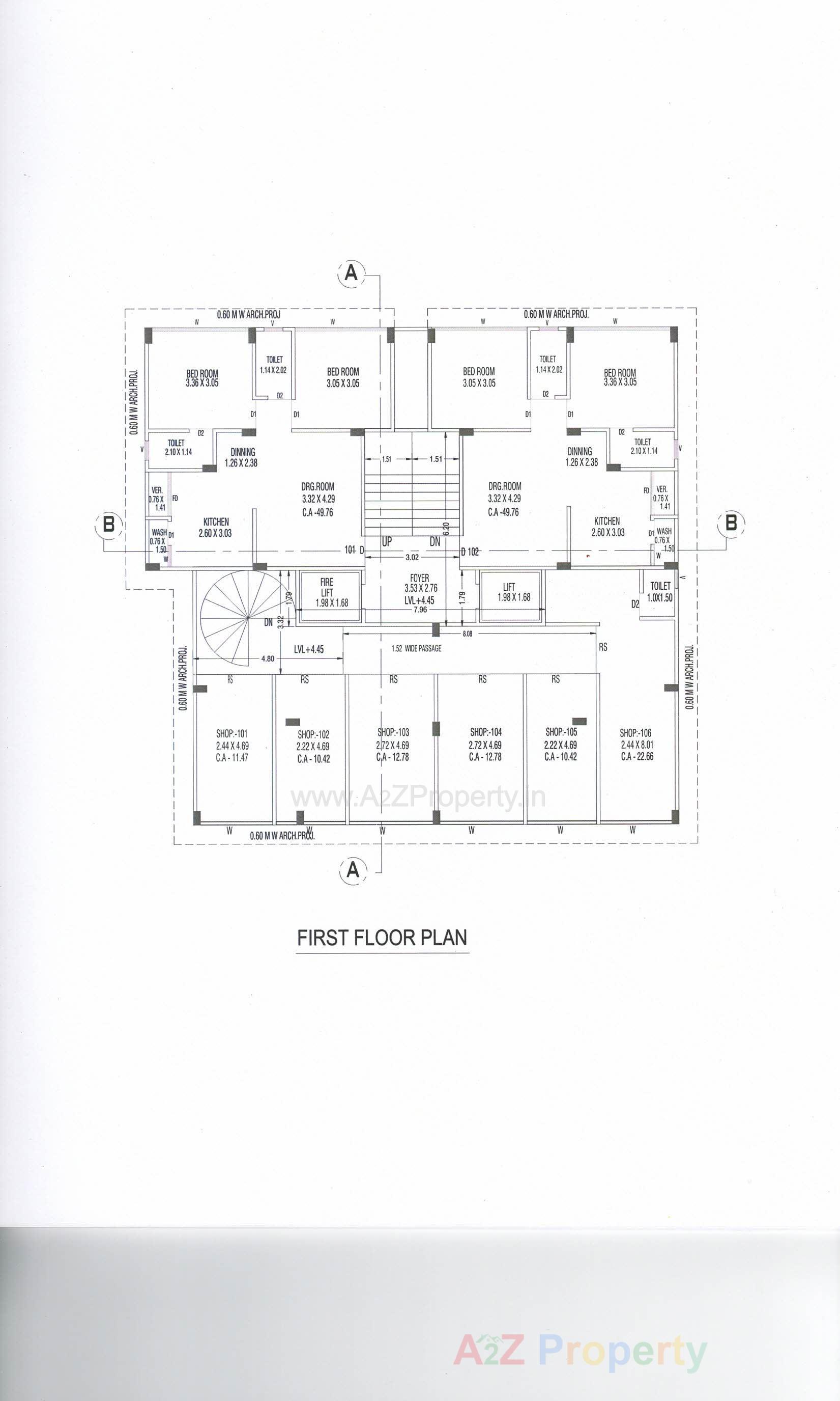 Layout of real estate project Aarya Edge located at Adewada, Bhavnagar, Gujarat