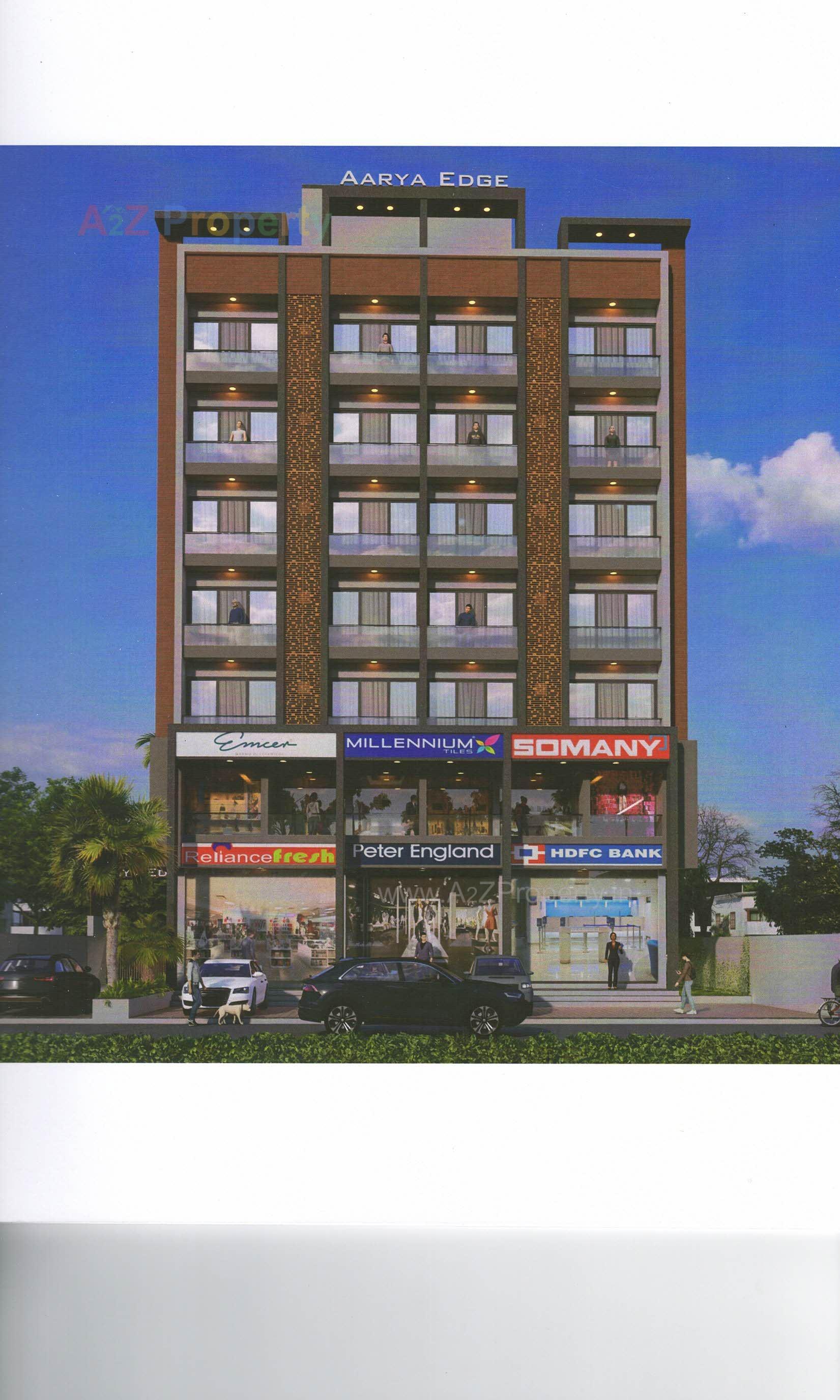 3D Elevation of real estate project Aarya Edge located at Adewada, Bhavnagar, Gujarat