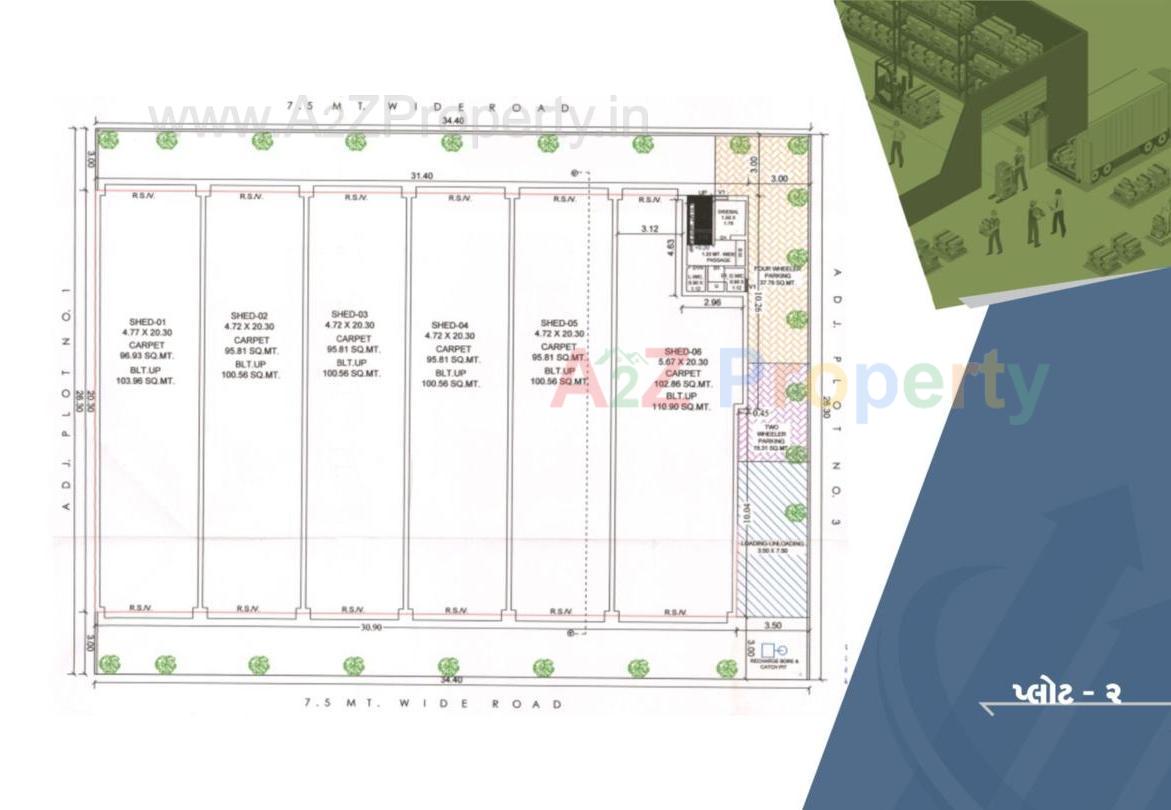 Layout of real estate project Anjaney Business Park located at Bhavnagar, Bhavnagar, Gujarat