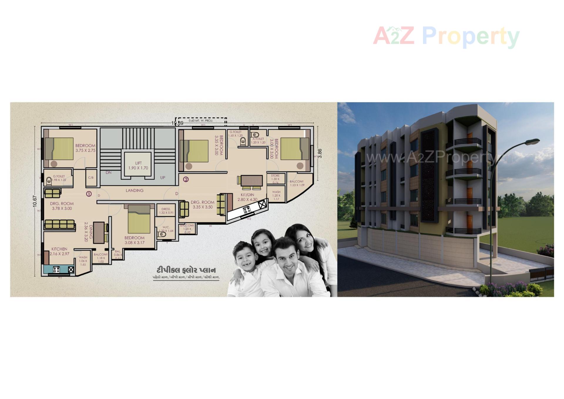 Layout of real estate project Anjaney Nirmal located at Bhavnagar, Bhavnagar, Gujarat