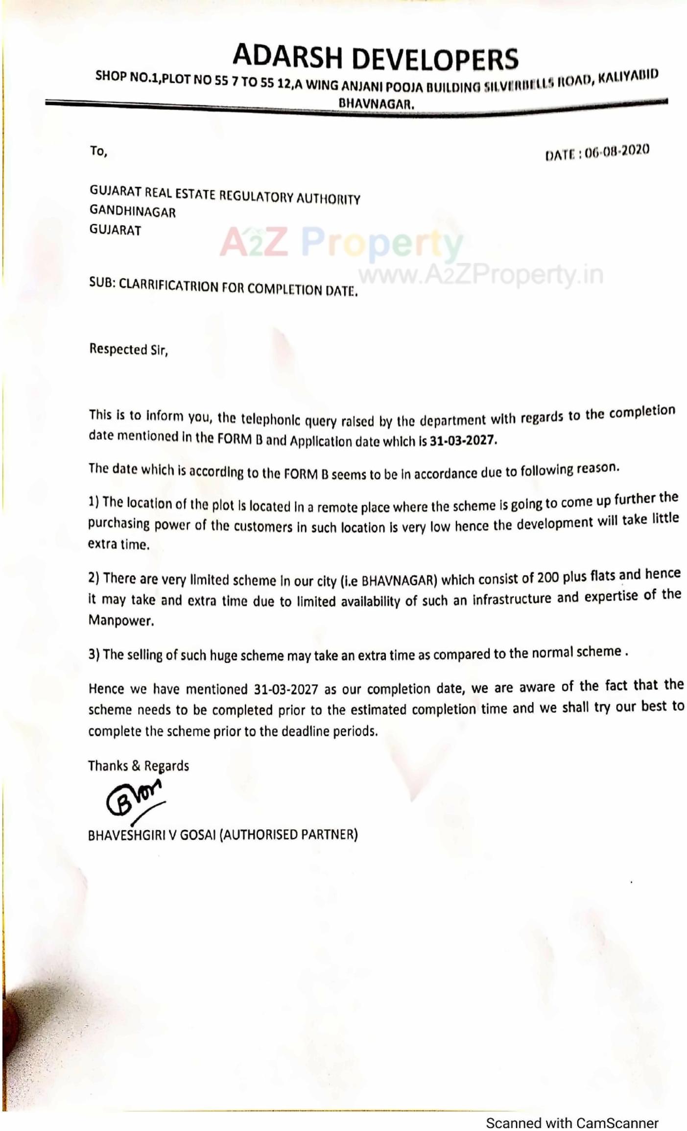  of real estate project Anjani City located at Vadva, Bhavnagar, Gujarat