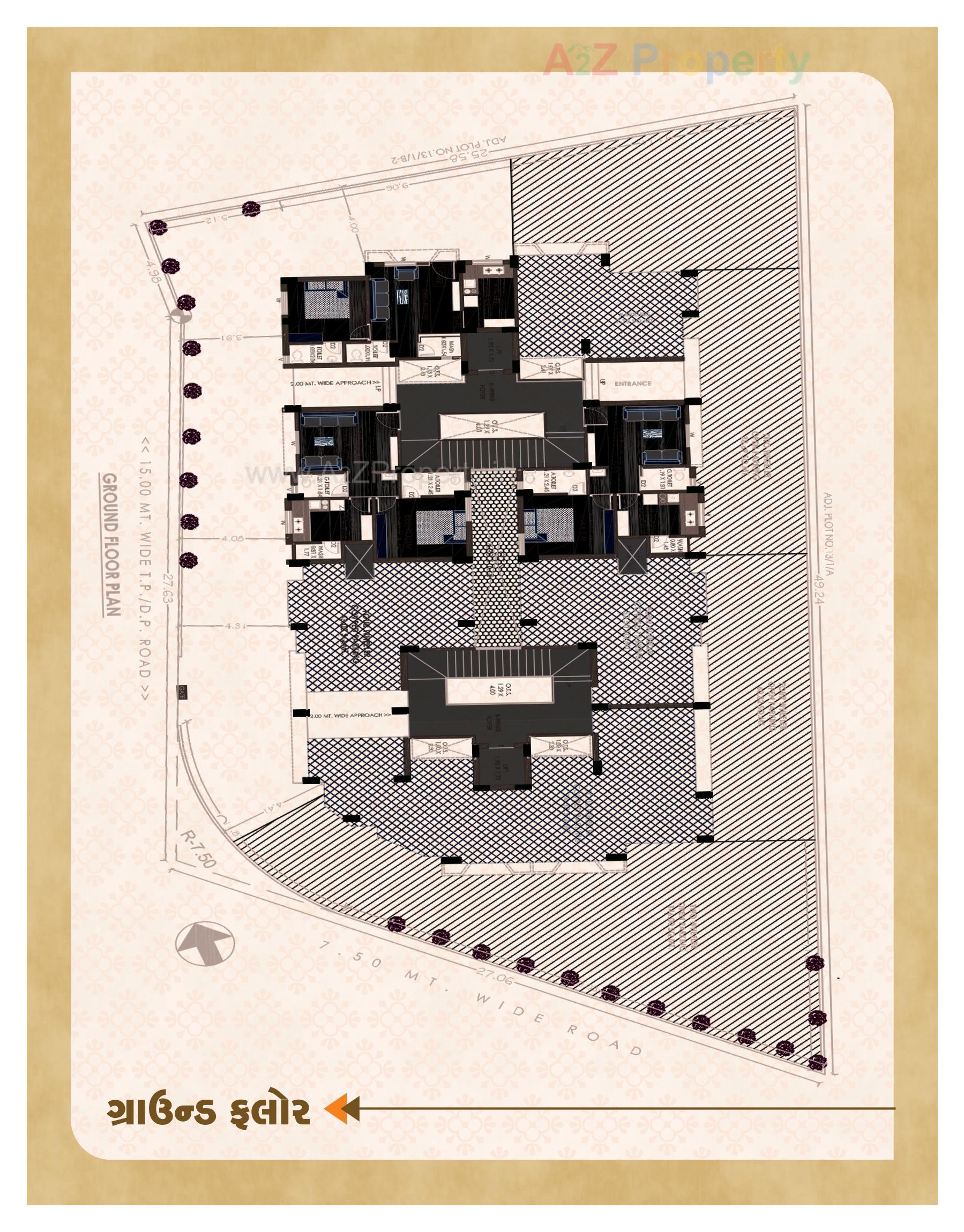 Layout of real estate project Baug E Firdosh Heights located at Vartej, Bhavnagar, Gujarat
