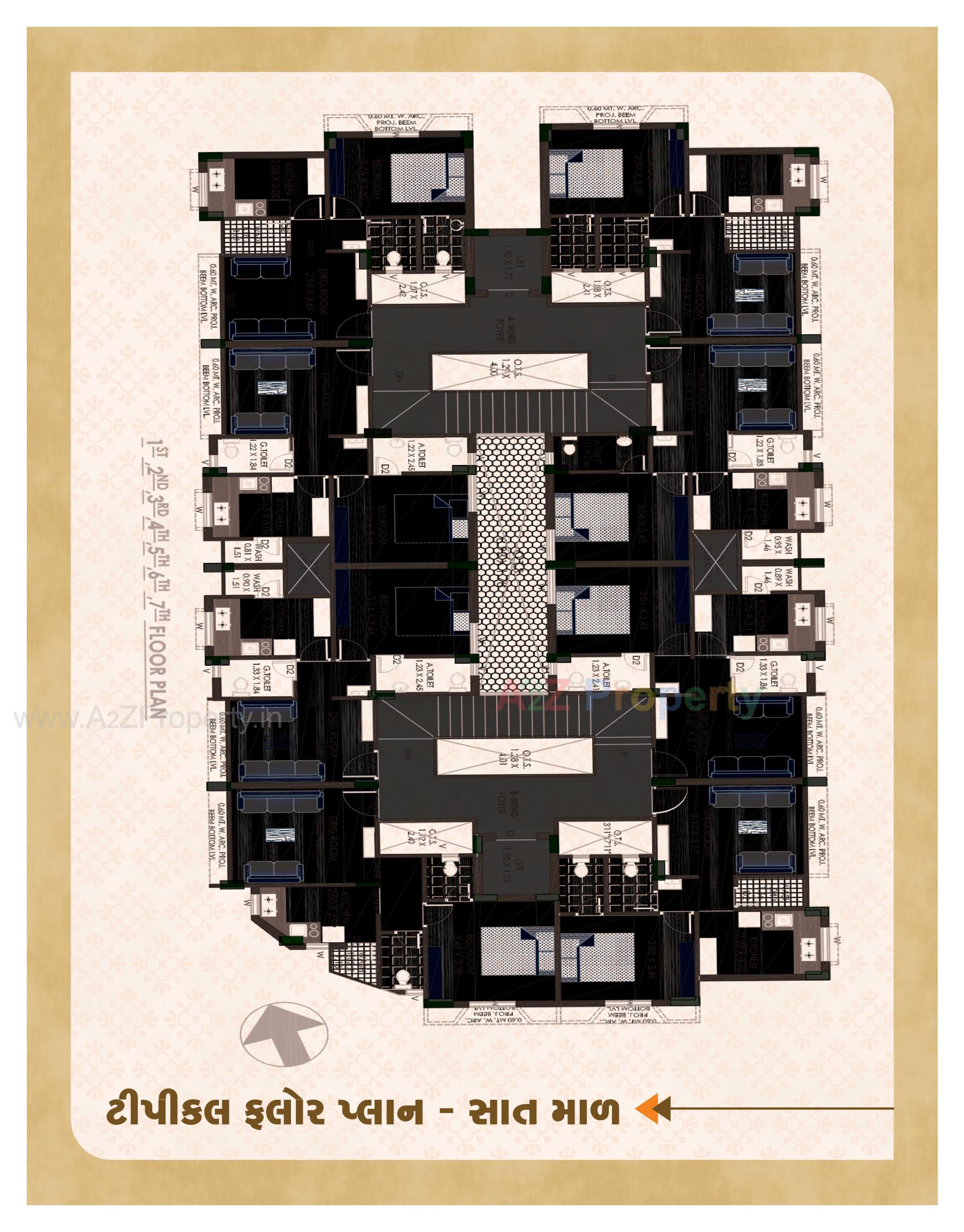 Layout of real estate project Baug E Firdosh Heights located at Vartej, Bhavnagar, Gujarat
