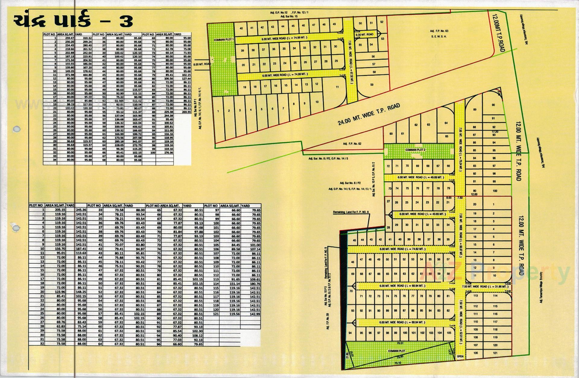 Layout of real estate project Chandra Park located at Bhavnagar, Bhavnagar, Gujarat