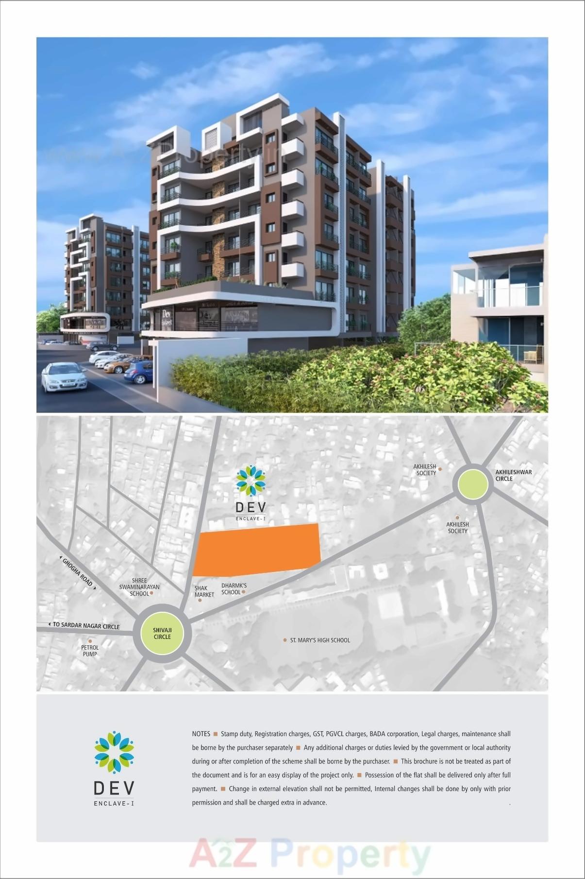 3D Elevation of real estate project Dev Enclave located at Ruva, Bhavnagar, Gujarat