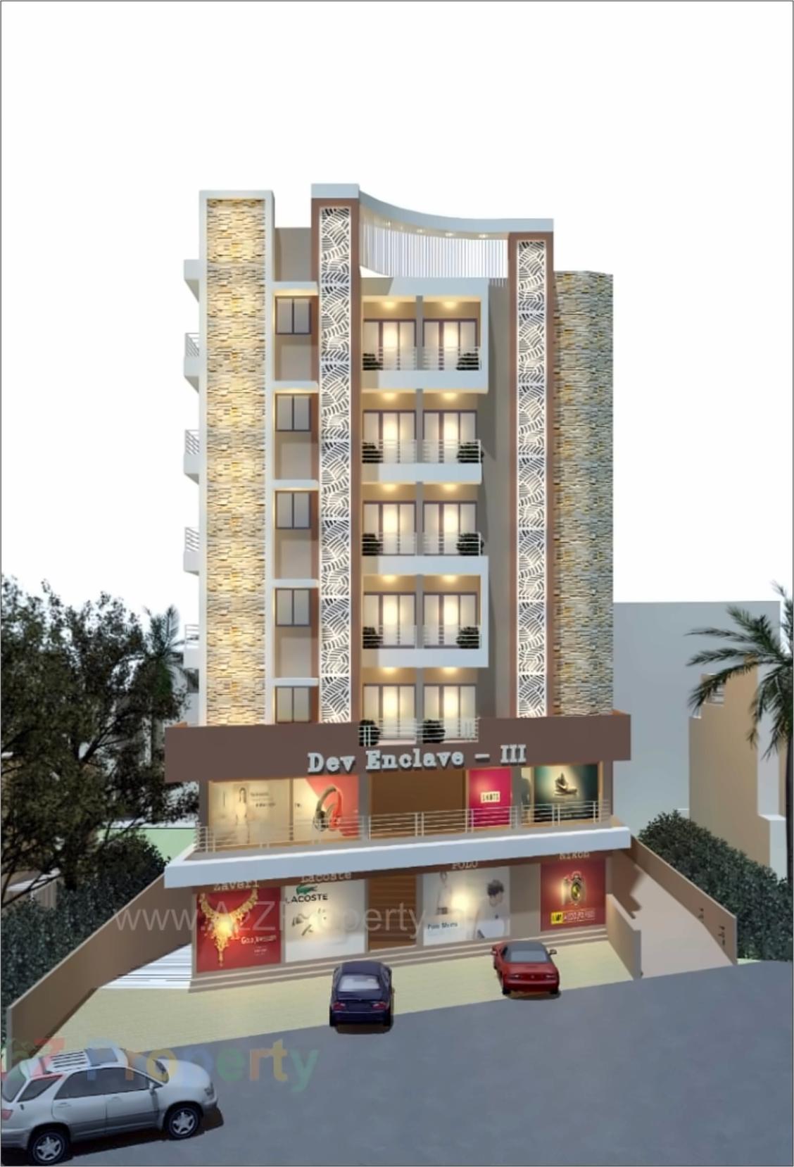 3D Elevation of real estate project Dev Enclave located at Ruva, Bhavnagar, Gujarat