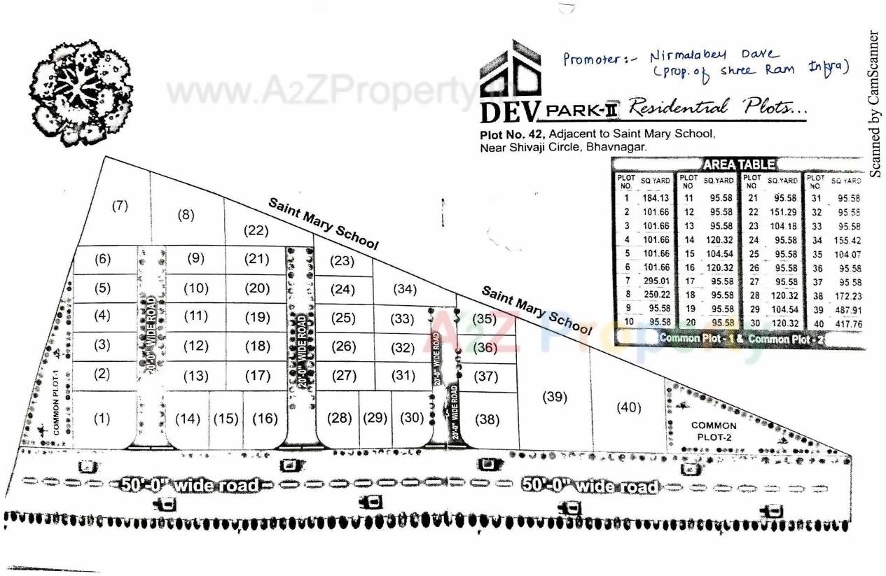 Layout of real estate project Dev Park Ii located at Ruva, Bhavnagar, Gujarat