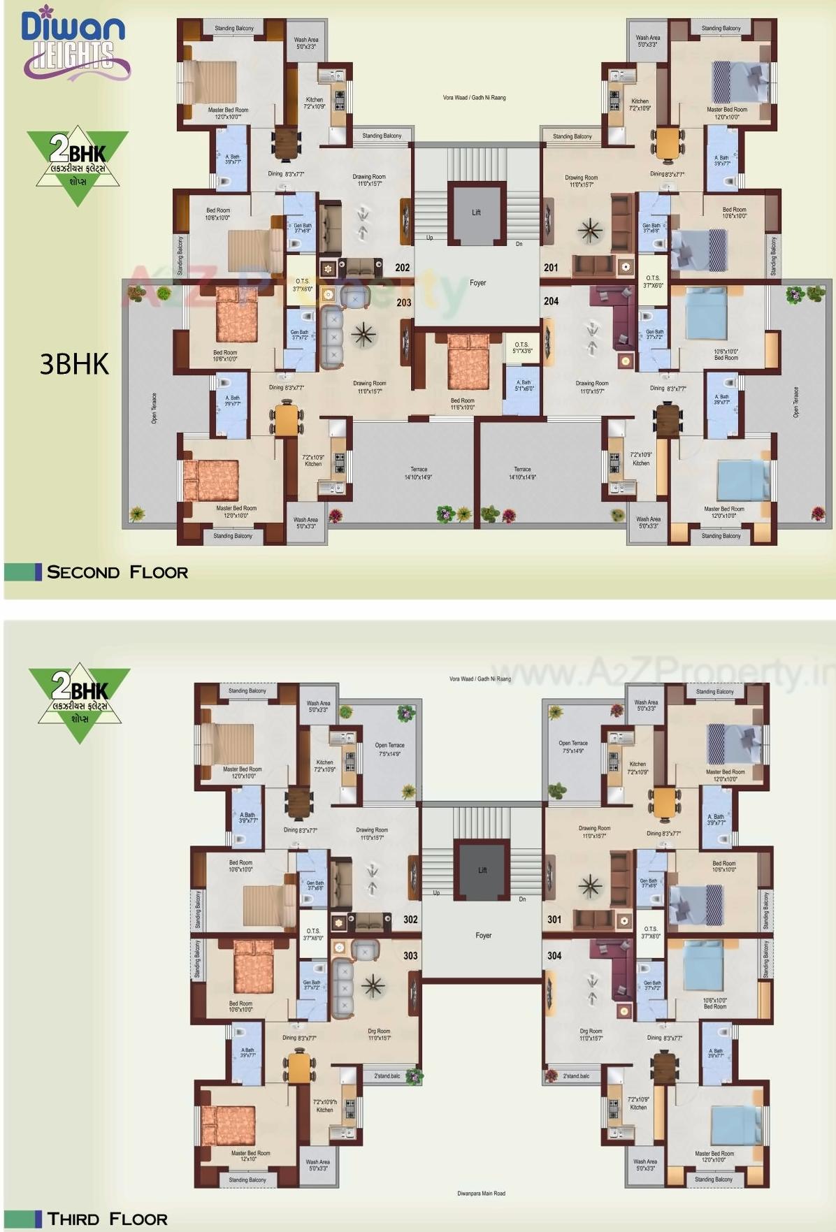 Layout of real estate project Diwan Heights located at Bhavnagar, Bhavnagar, Gujarat