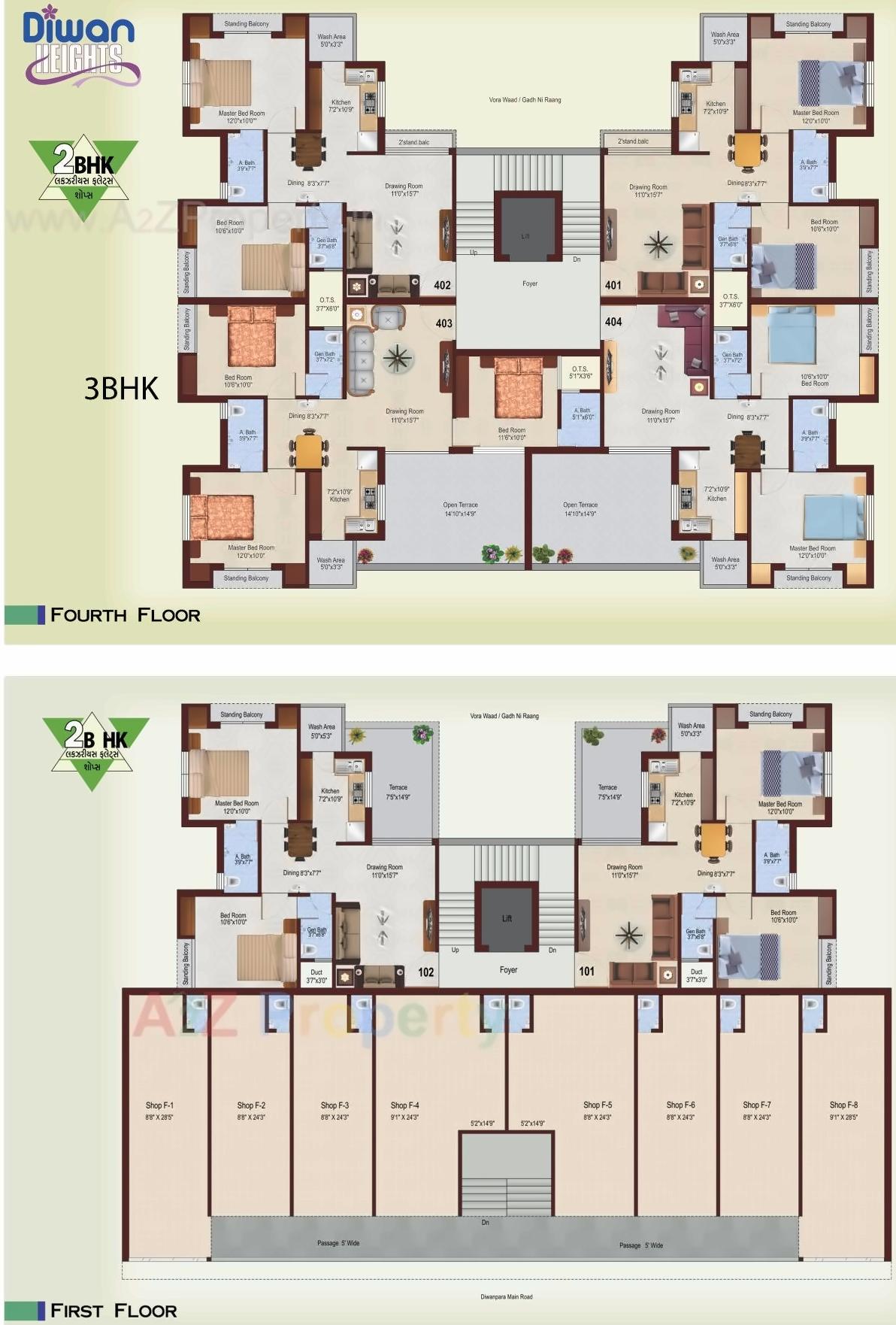 Layout of real estate project Diwan Heights located at Bhavnagar, Bhavnagar, Gujarat