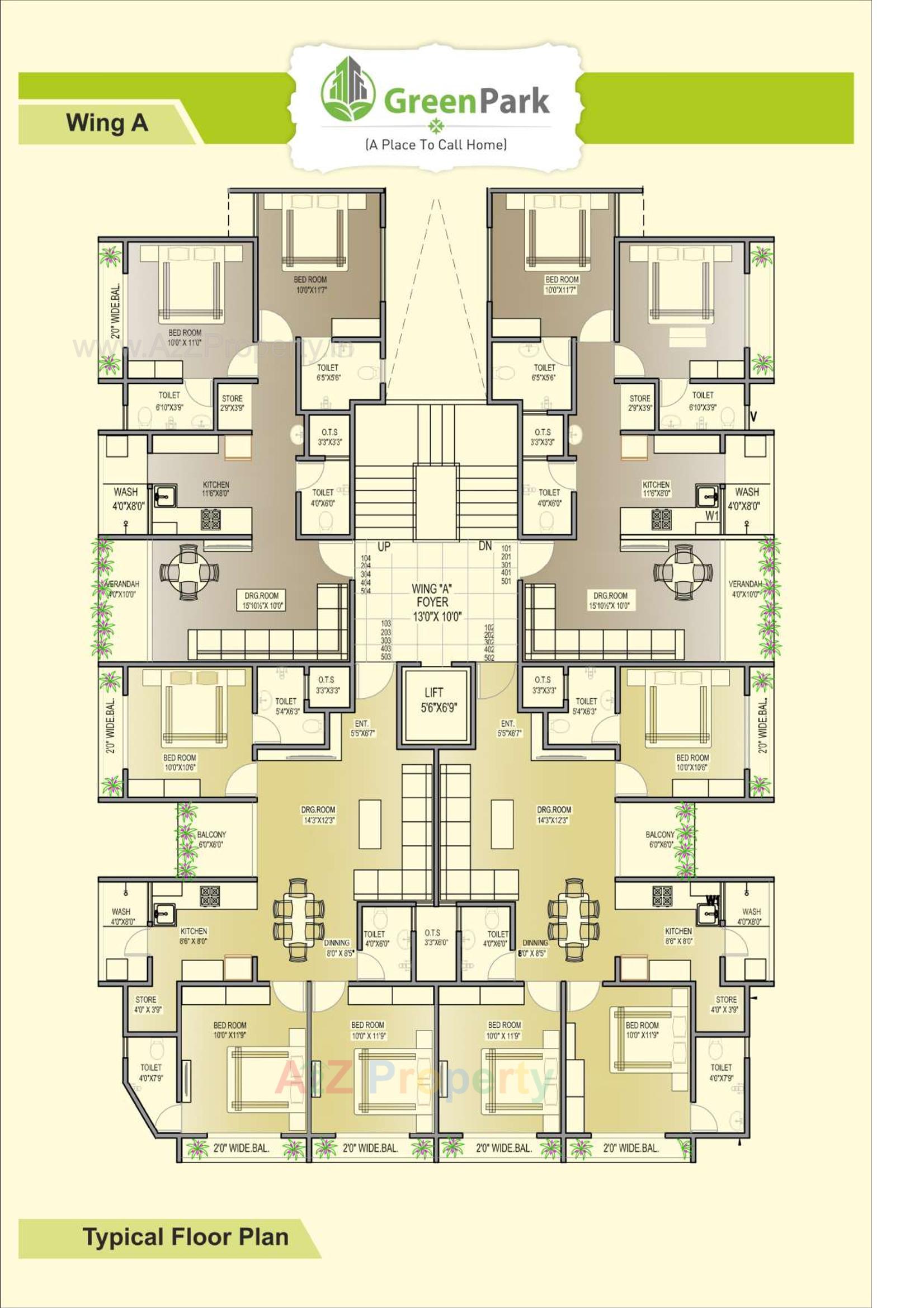 Layout of real estate project Green Park located at Bhavnagar, Bhavnagar, Gujarat