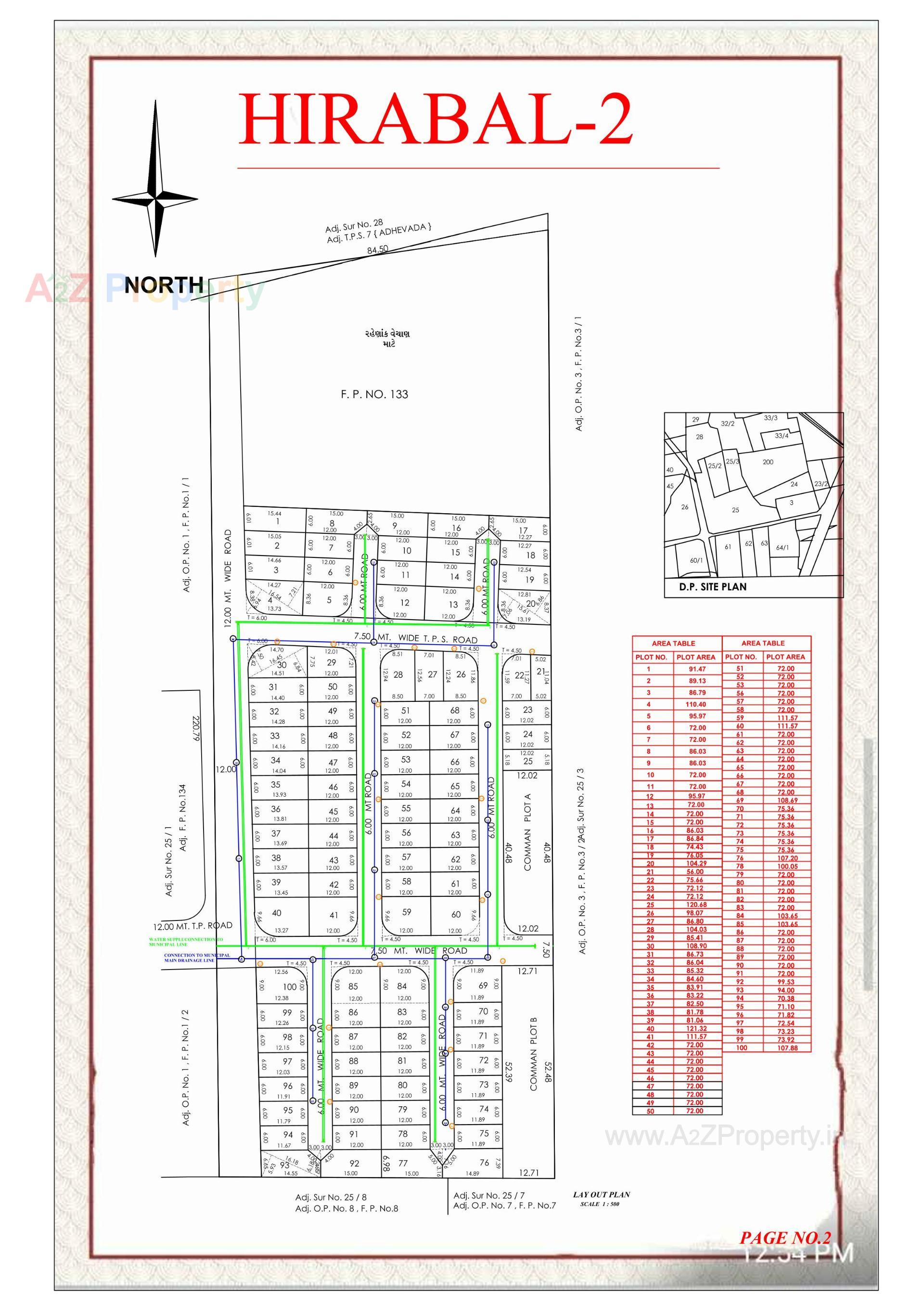 Layout of real estate project Hirabal located at Adhewada, Bhavnagar, Gujarat