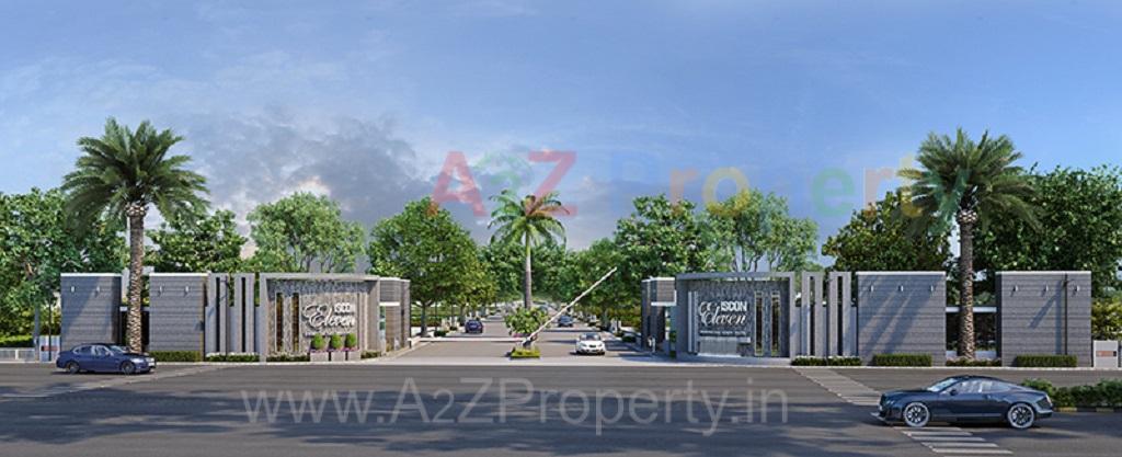 3D Elevation of real estate project Iscon Elevan located at Sidsar, Bhavnagar, Gujarat