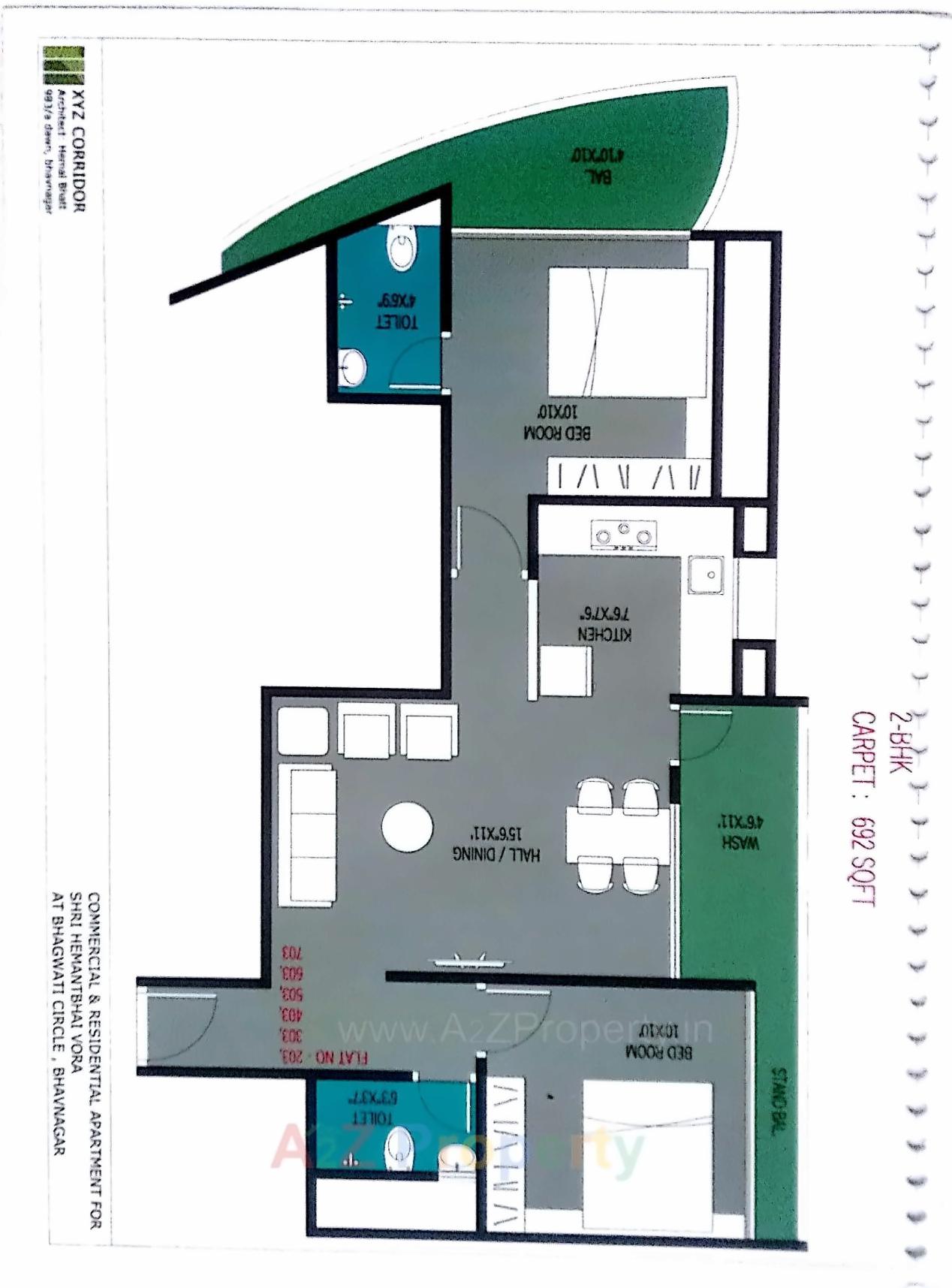Layout of real estate project Kanha Gold located at Bhavnagar, Bhavnagar, Gujarat
