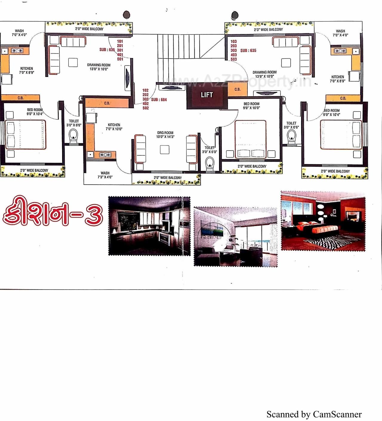 Layout of real estate project Kishan located at Adhevada, Bhavnagar, Gujarat