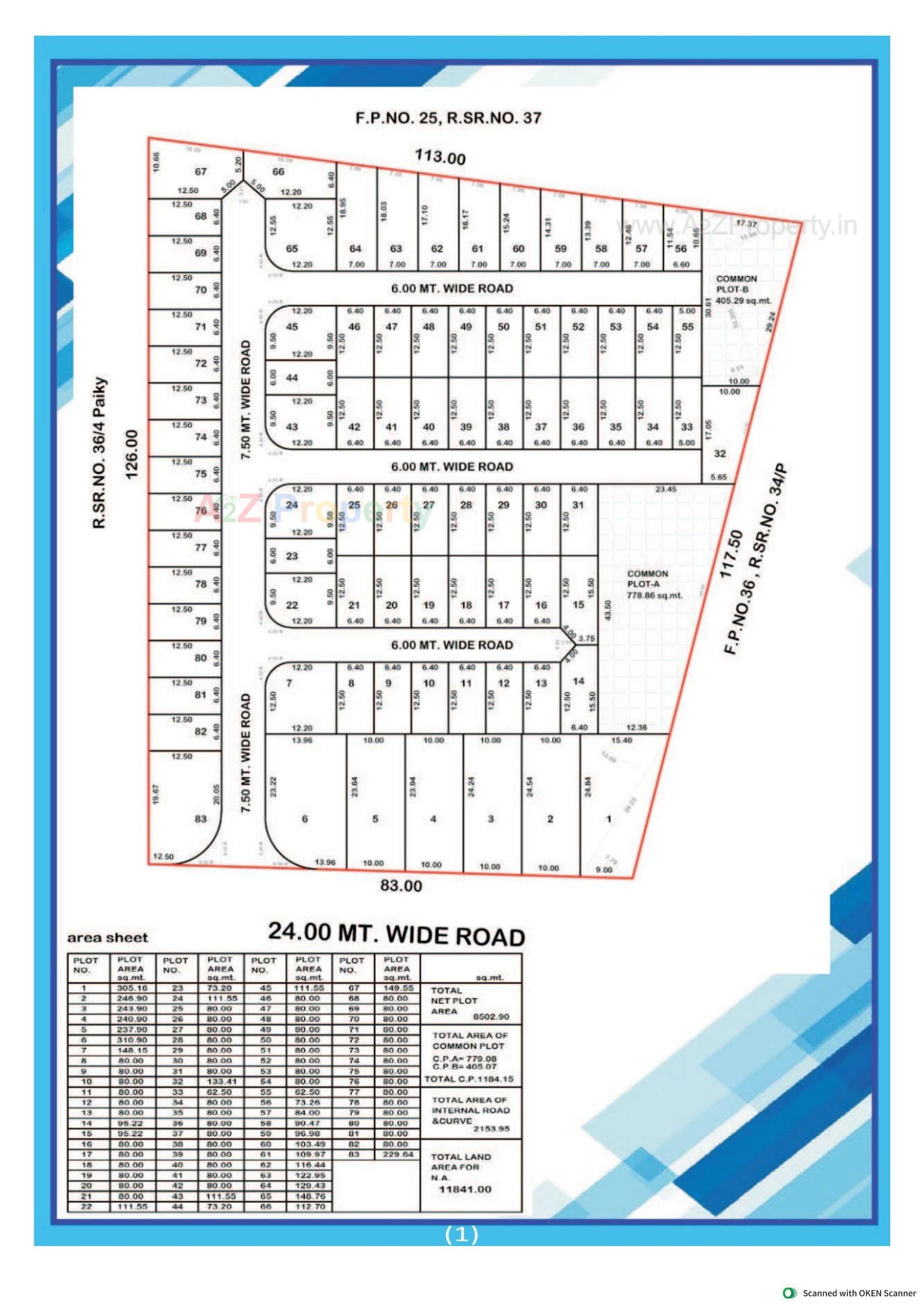 Layout of real estate project Kuvarbaresidency located at Chitra, Bhavnagar, Gujarat