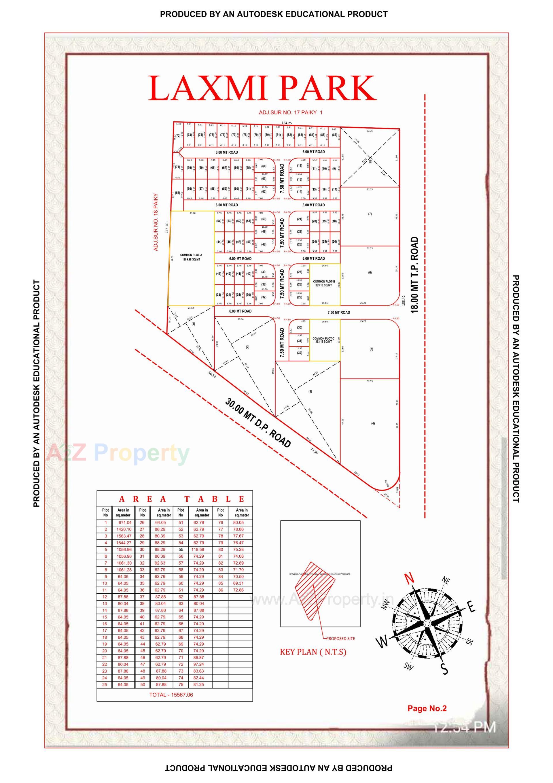 Layout of real estate project Laxmi Park located at Ruva, Bhavnagar, Gujarat