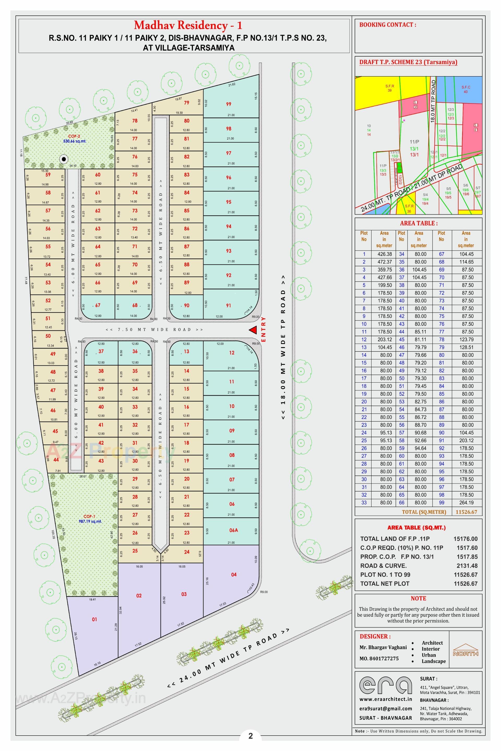 Layout of real estate project Madhav Residency located at Tarsamiya, Bhavnagar, Gujarat