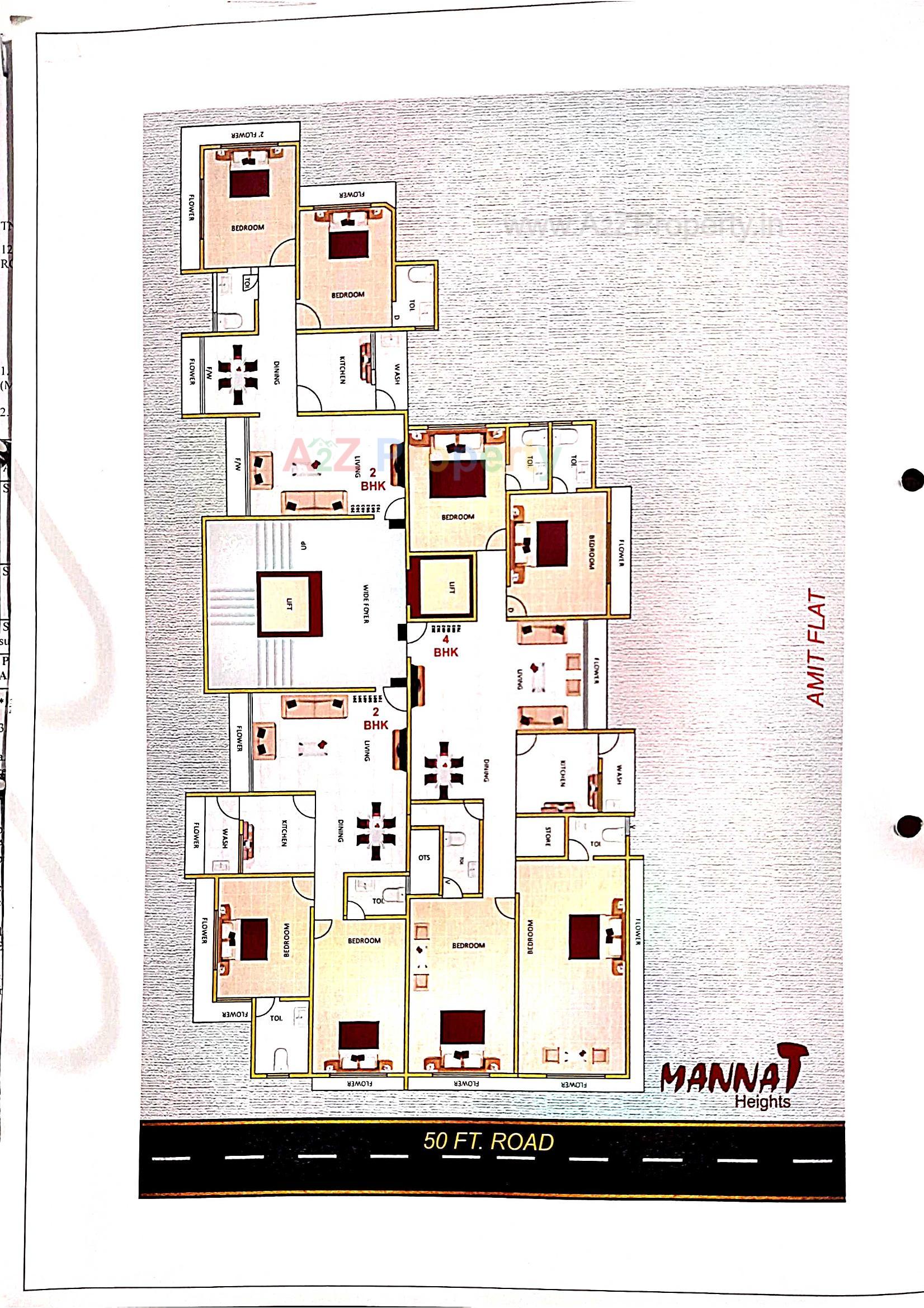 Layout of real estate project Mannat Heights located at Bhavnagar, Bhavnagar, Gujarat
