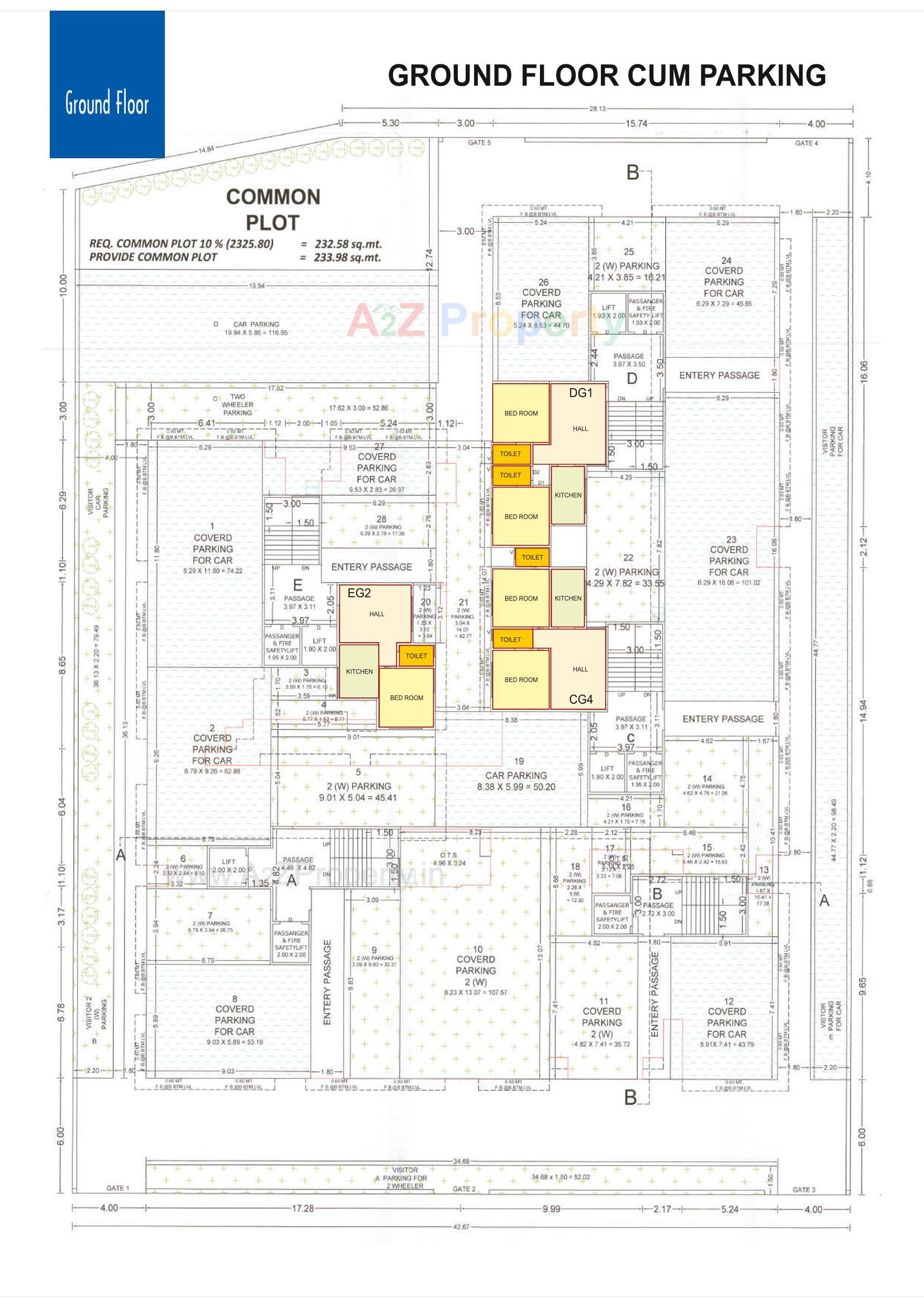 Layout of real estate project Mannat Tower located at Bhavnagar, Bhavnagar, Gujarat