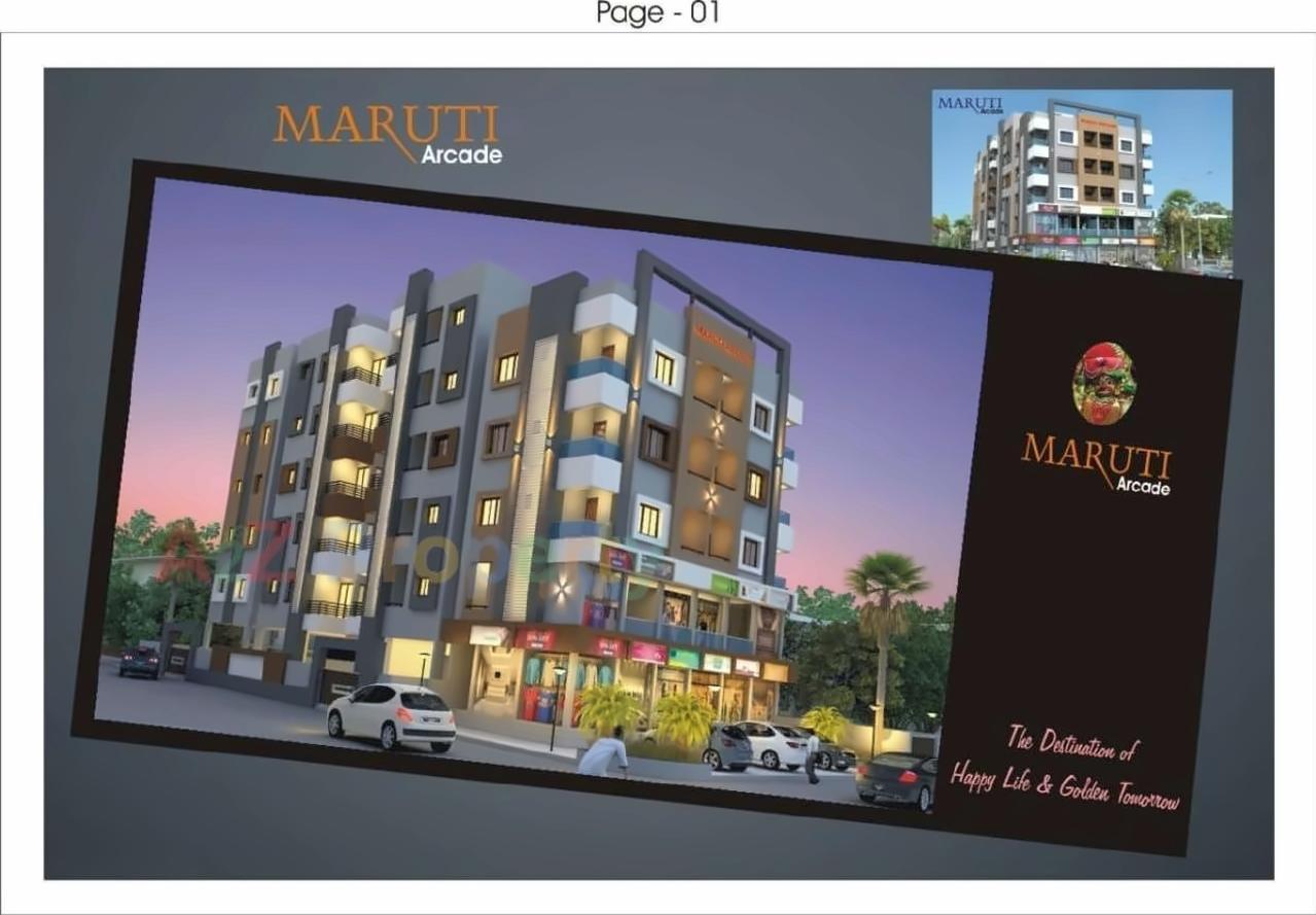 3D Elevation of real estate project Maruti Arcade located at Chitra, Bhavnagar, Gujarat