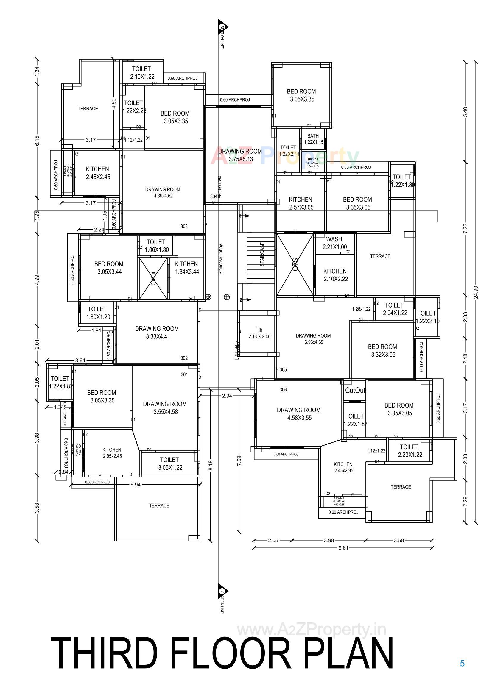 Layout of real estate project Nazmi Apartment located at Bhavnagar, Bhavnagar, Gujarat