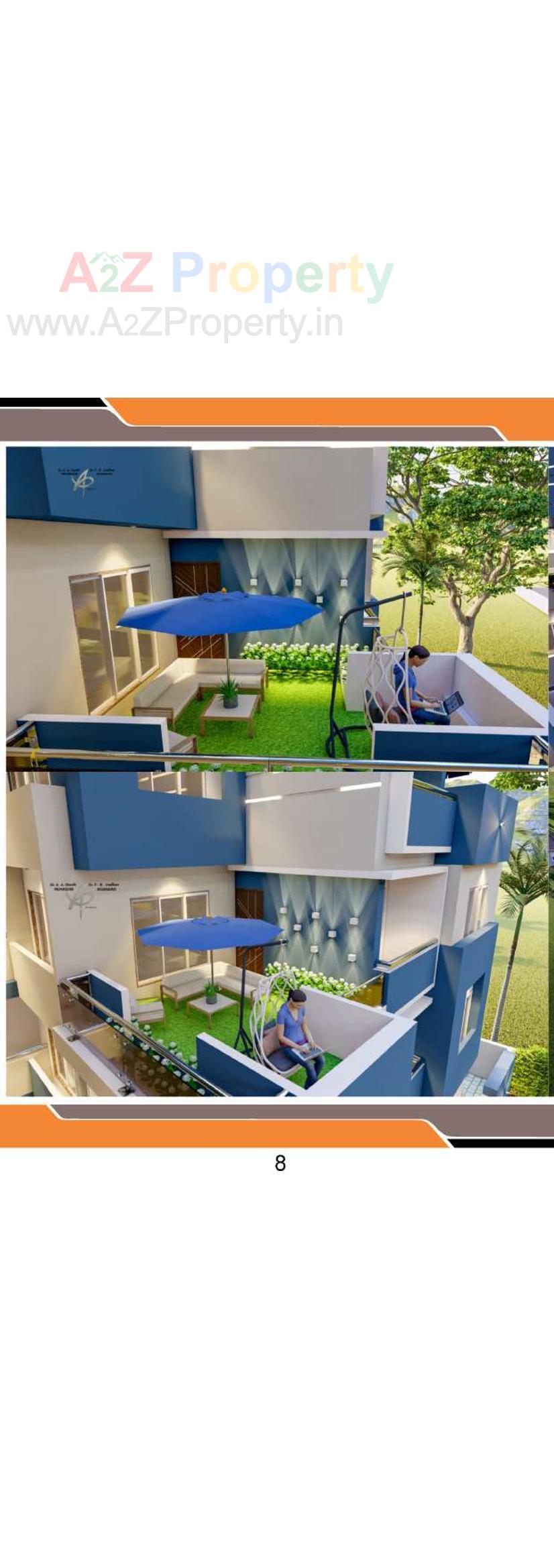 3D Elevation of real estate project Nazmi Apartment located at Bhavnagar, Bhavnagar, Gujarat