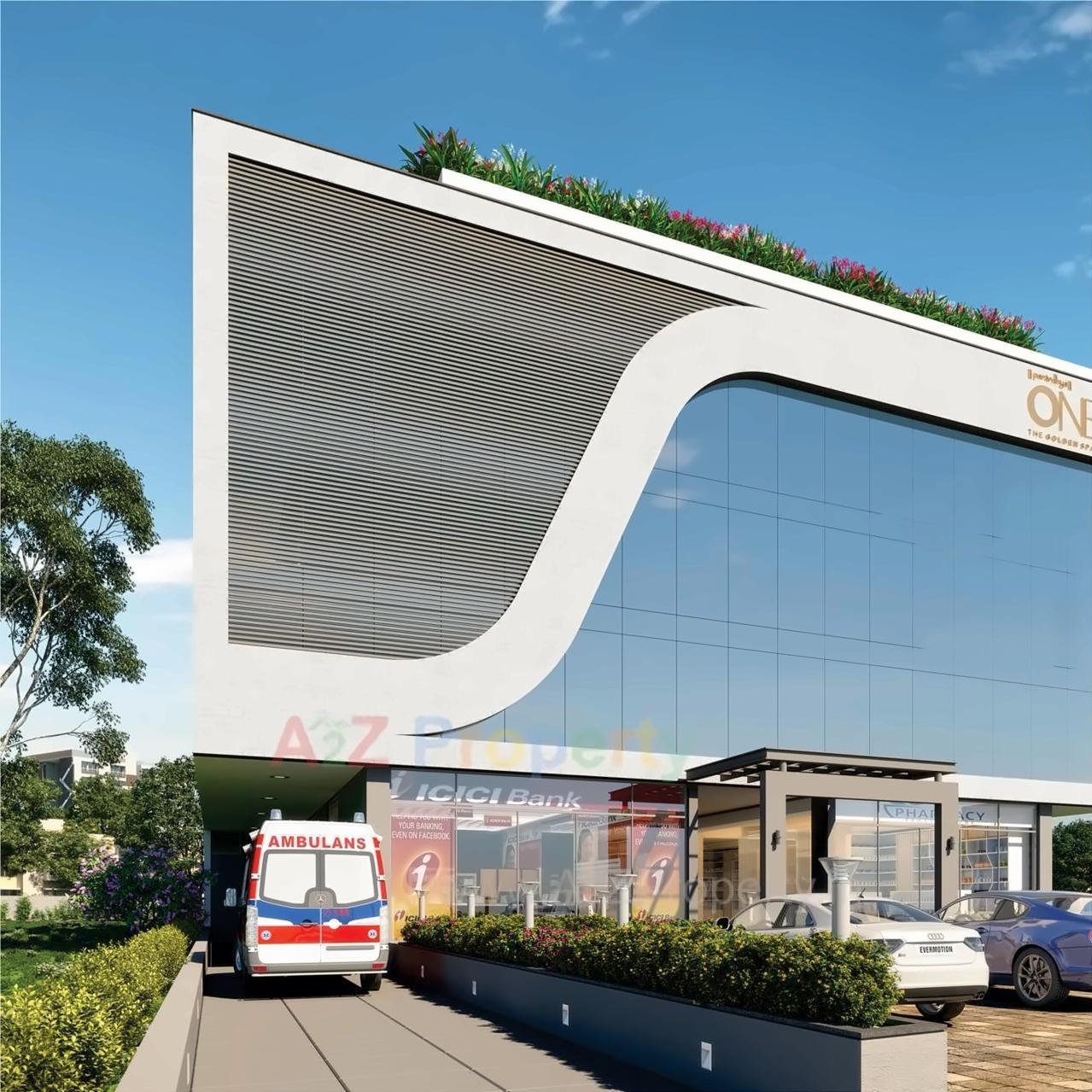 3D Elevation of real estate project Parardhya One The Golden Space located at Bhavnagar, Bhavnagar, Gujarat