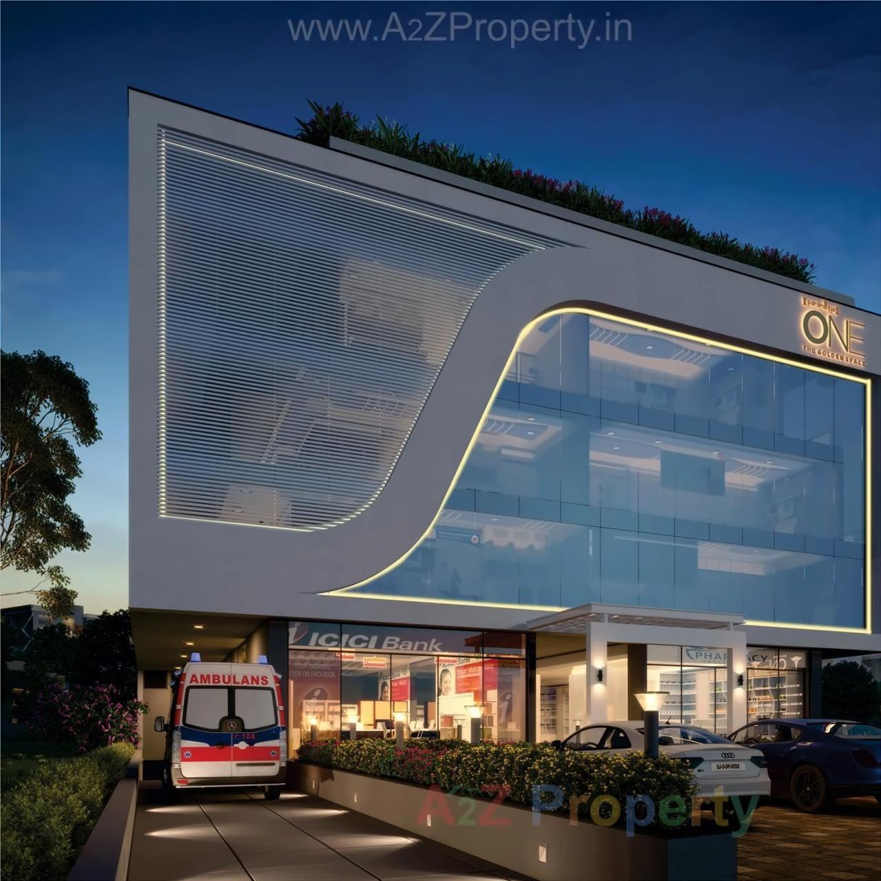 3D Elevation of real estate project Parardhya One The Golden Space located at Bhavnagar, Bhavnagar, Gujarat