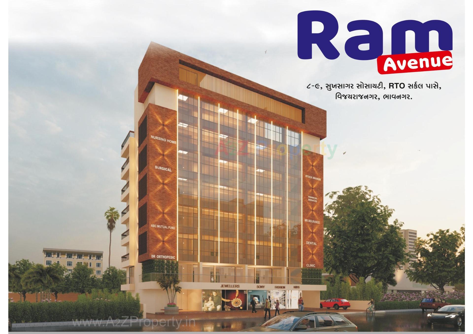3D Elevation of real estate project Ram Avenue located at Vijayrajnagar-ta, Bhavnagar, Gujarat