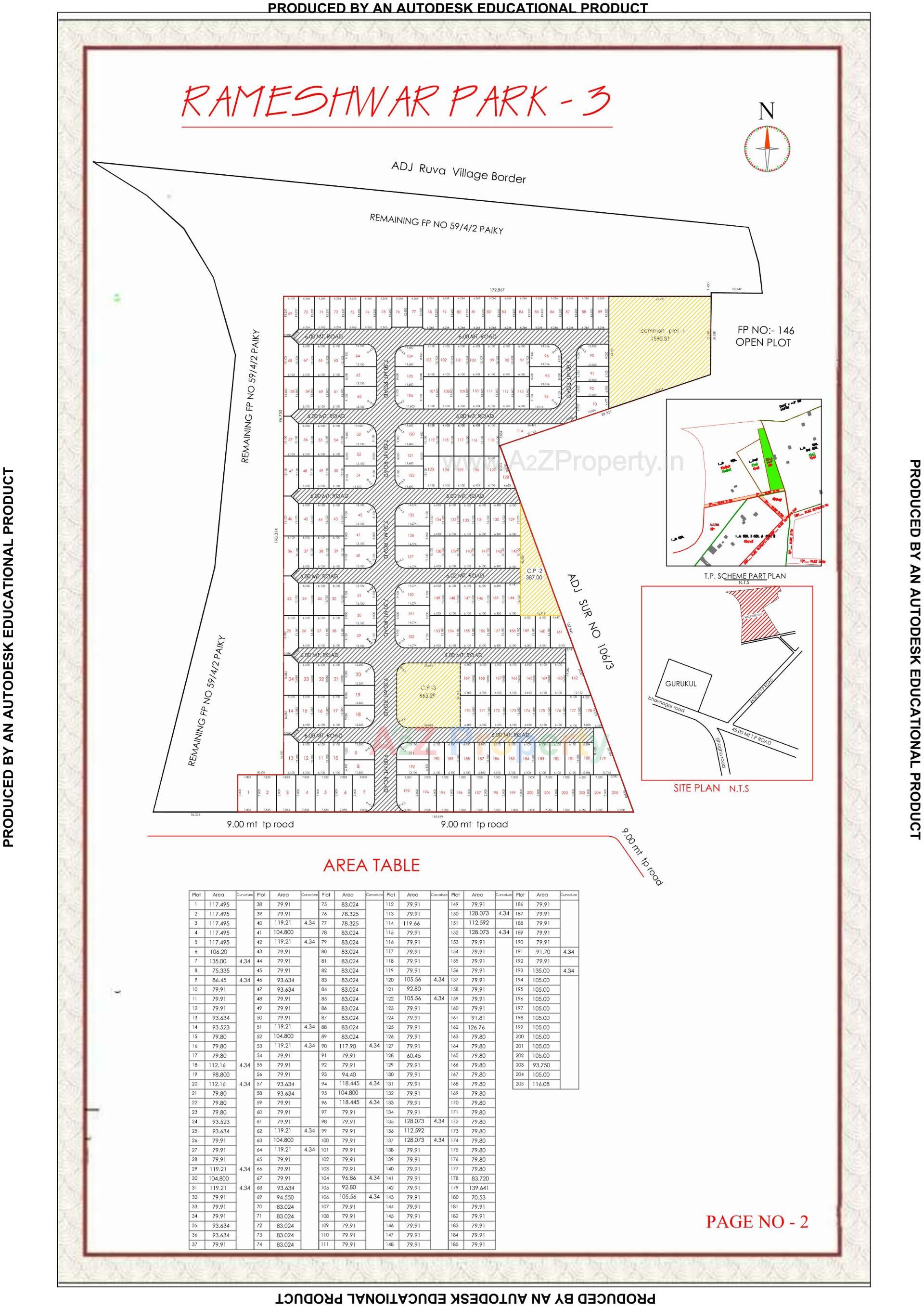Layout of real estate project Rameshwar Park located at Akwada, Bhavnagar, Gujarat
