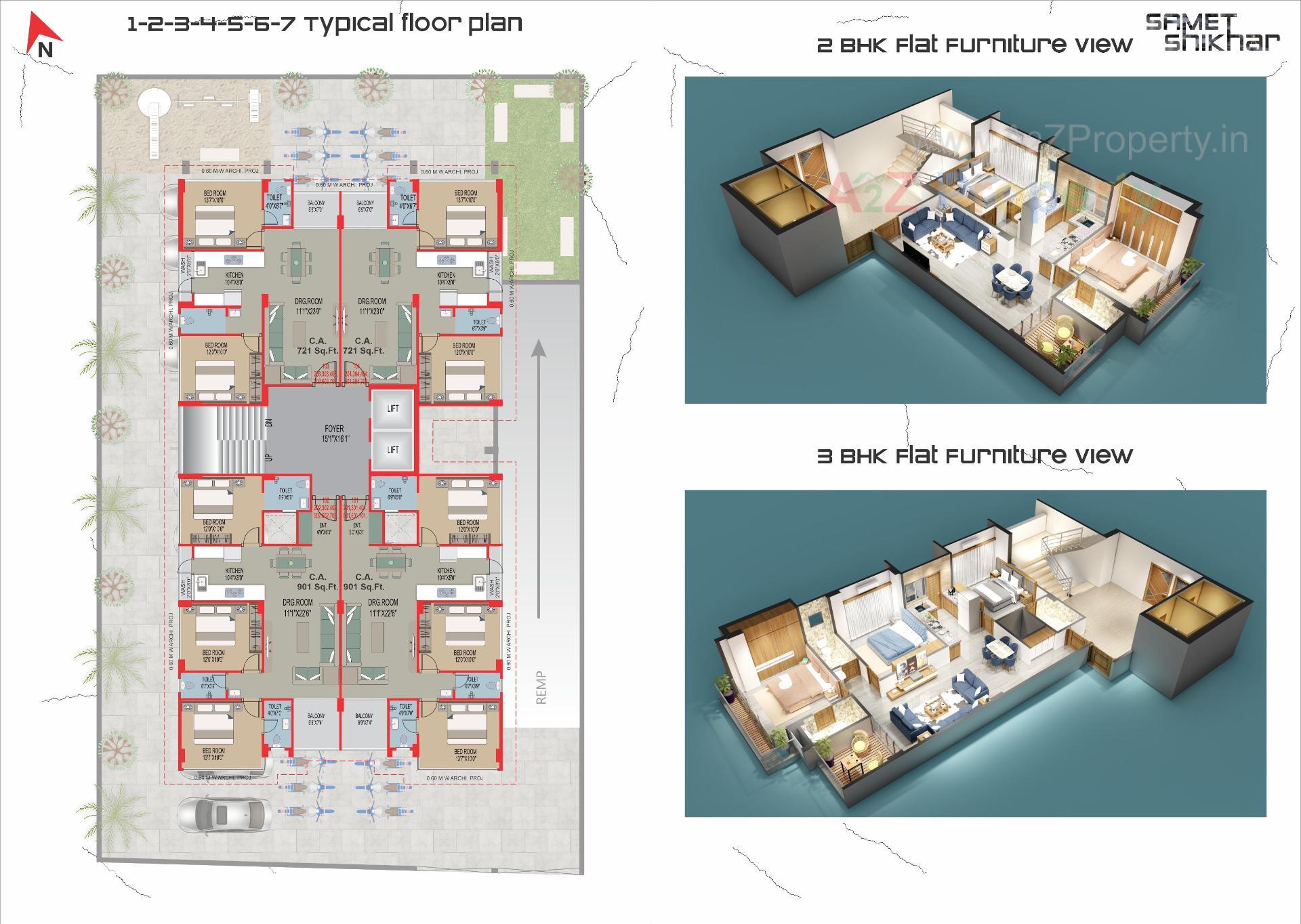 Layout of real estate project Samet Shikhar located at Bhavnagar, Bhavnagar, Gujarat