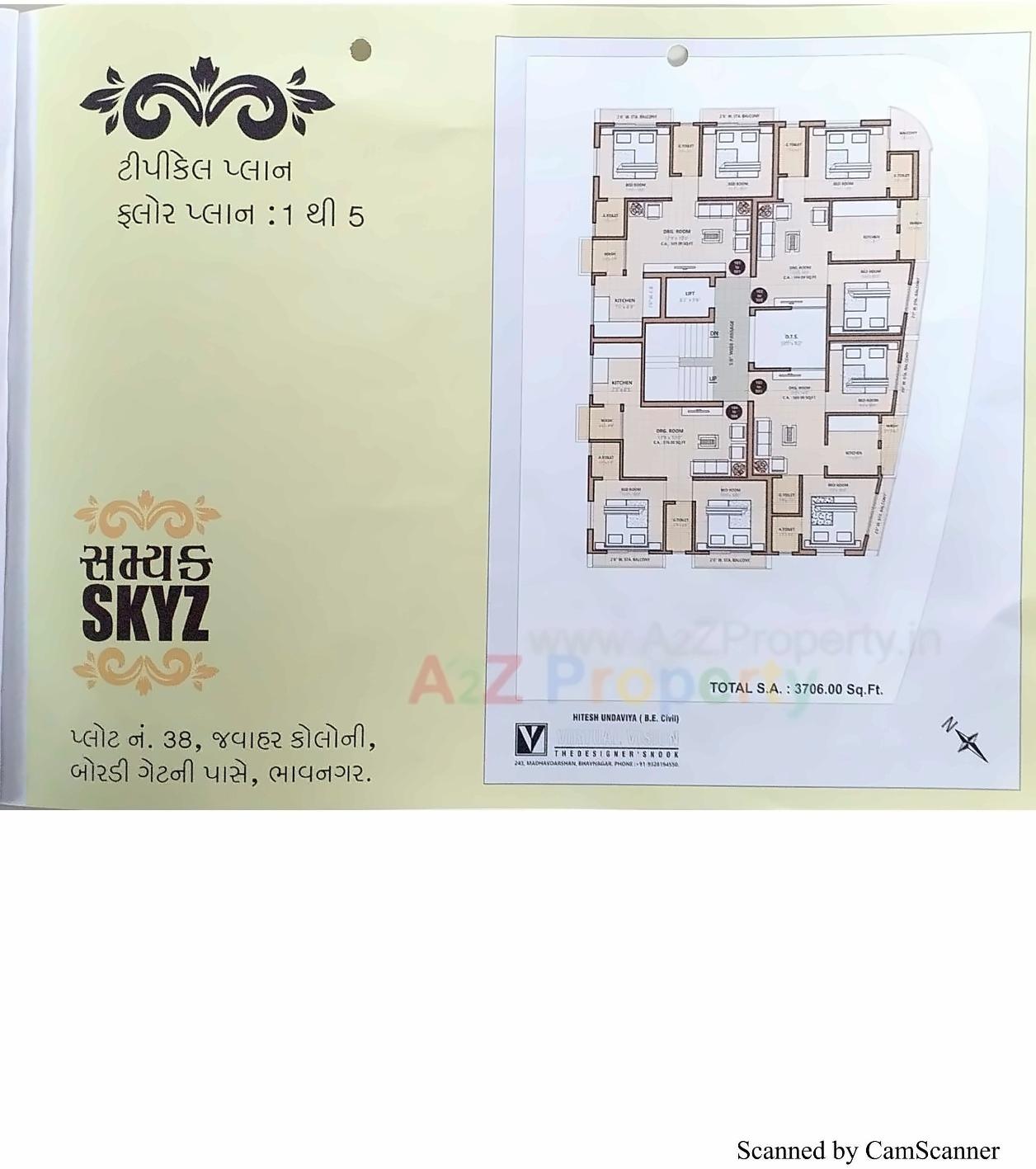 Layout of real estate project Samyak Skyz located at Bhavnagar, Bhavnagar, Gujarat