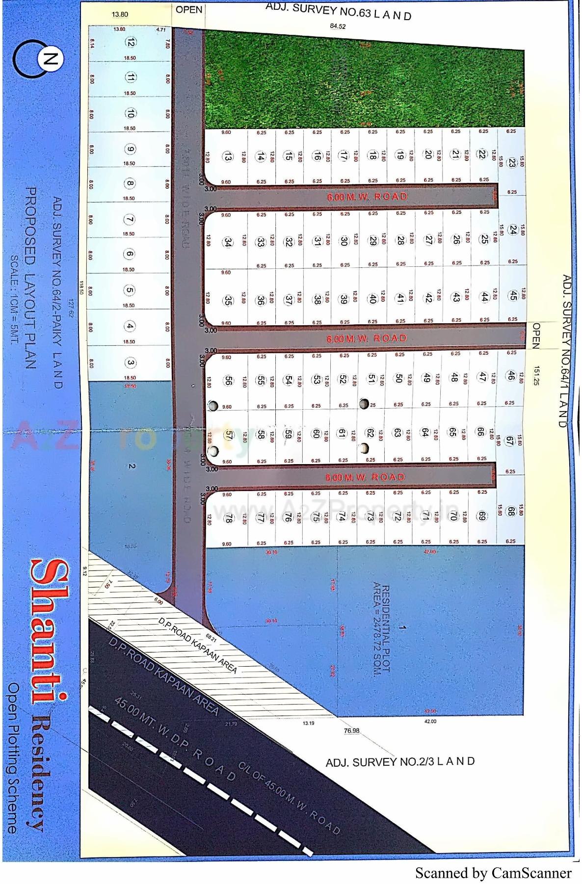 Layout of real estate project Shanti Residency located at Adhewada, Bhavnagar, Gujarat