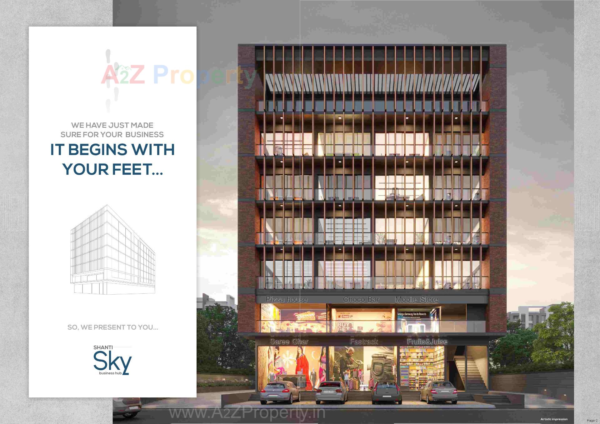 3D Elevation of real estate project Shanti Sky located at Bhavnagar, Bhavnagar, Gujarat