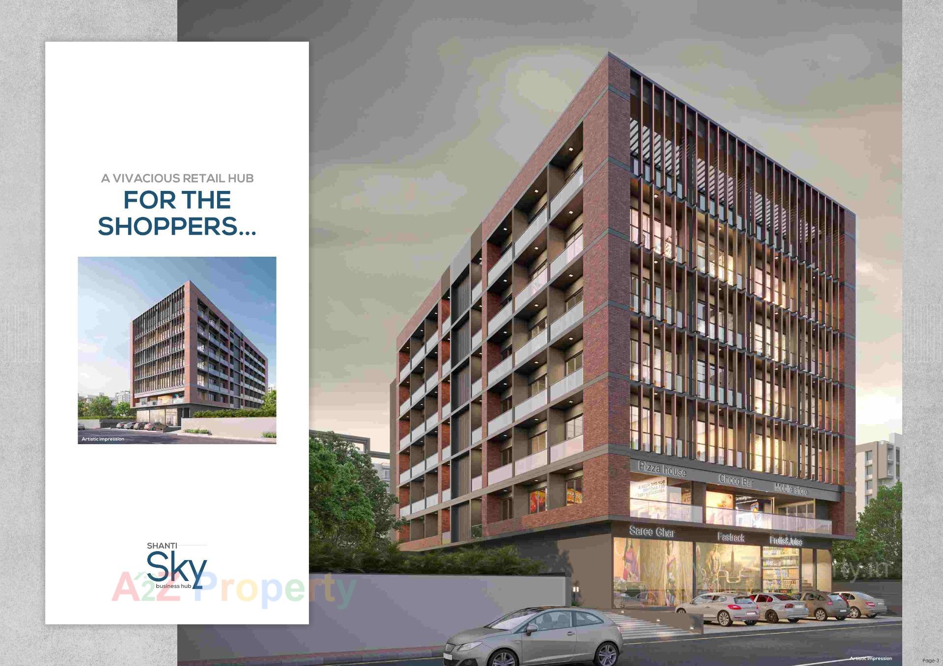 3D Elevation of real estate project Shanti Sky located at Bhavnagar, Bhavnagar, Gujarat