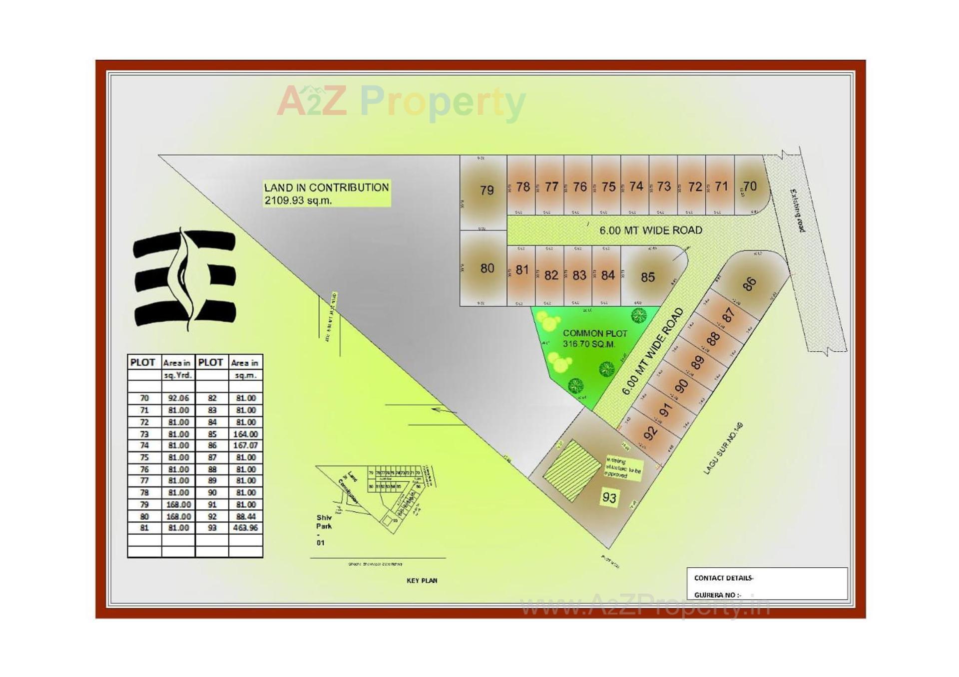 Layout of real estate project Shiv Park located at Ruva, Bhavnagar, Gujarat