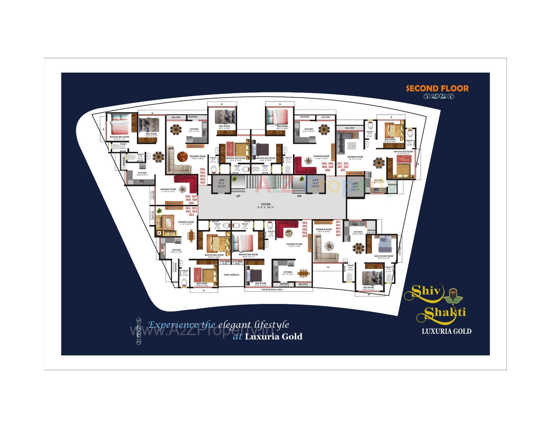 Layout of real estate project Shiv Shakti Luxuria Gold located at Vadva, Bhavnagar, Gujarat