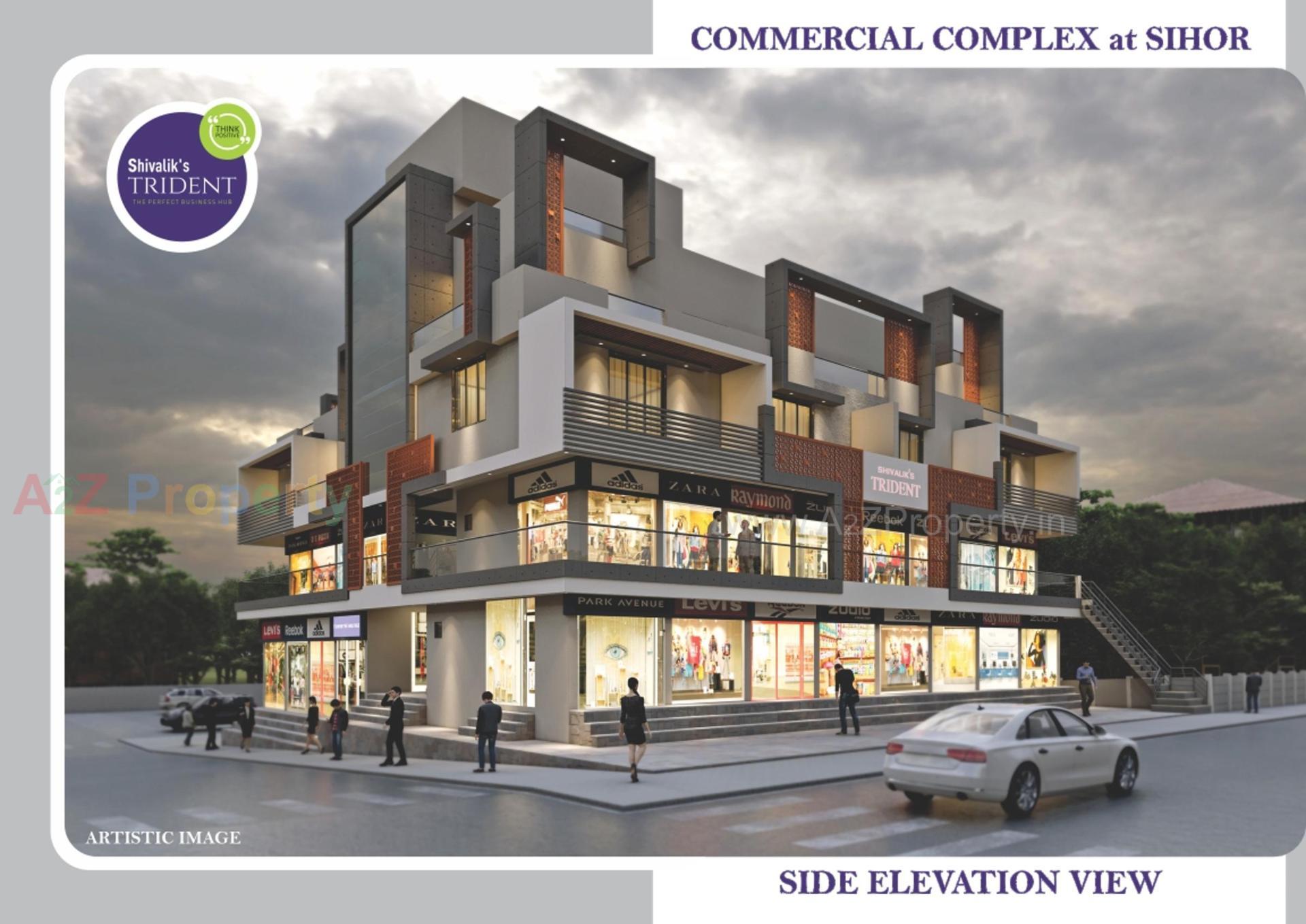 3D Elevation of real estate project Shivalik's Trident located at Sihor, Bhavnagar, Gujarat