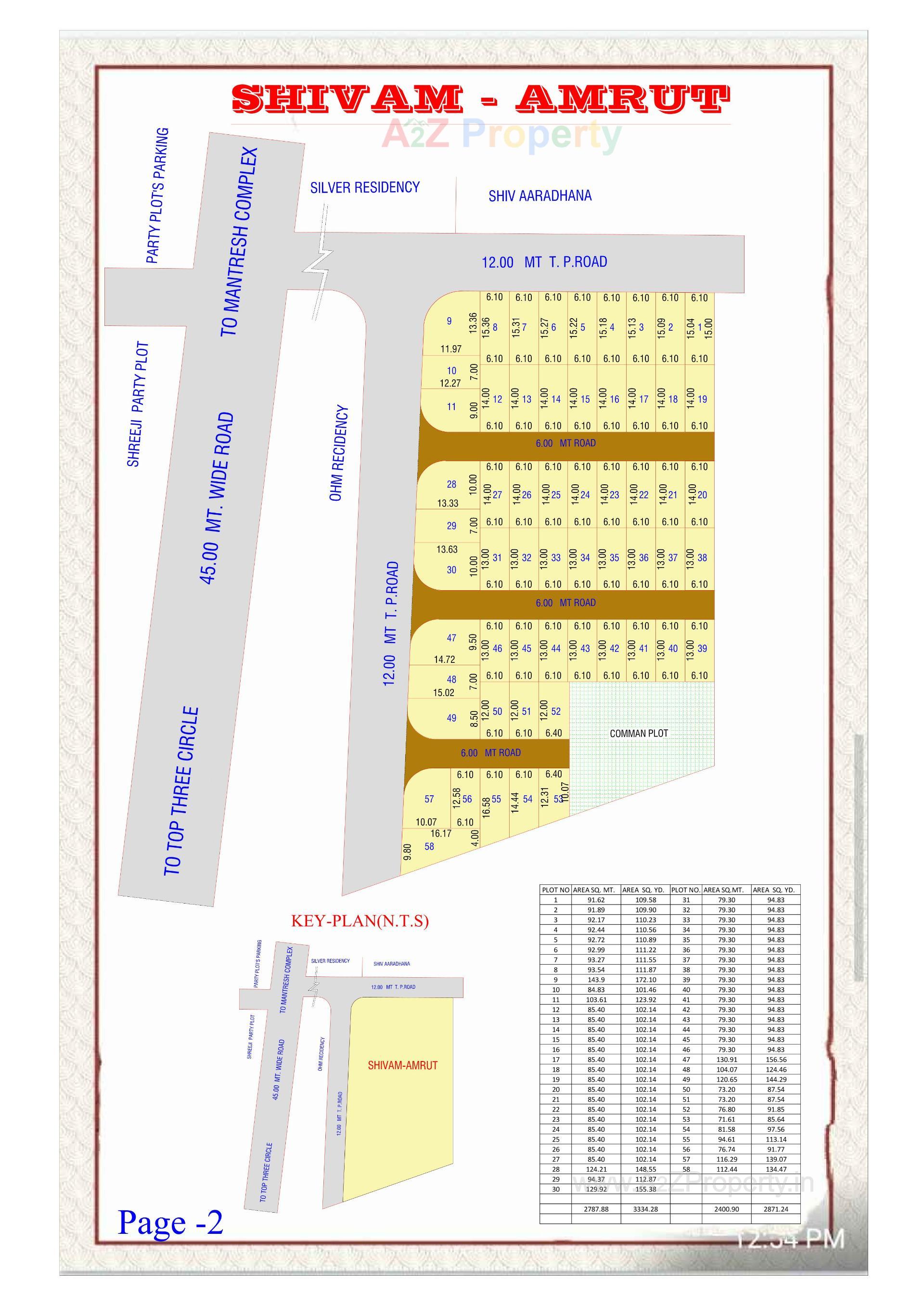 Layout of real estate project Shivam Amrut located at Tarsamiya, Bhavnagar, Gujarat