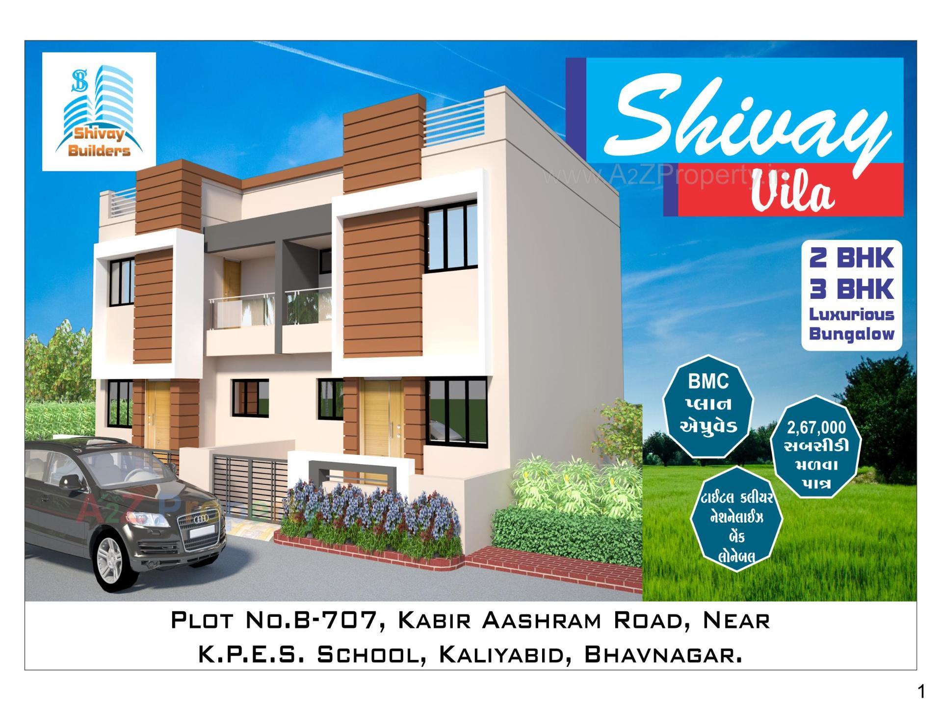 3D Elevation of real estate project Shivay Vila located at Vadva, Bhavnagar, Gujarat