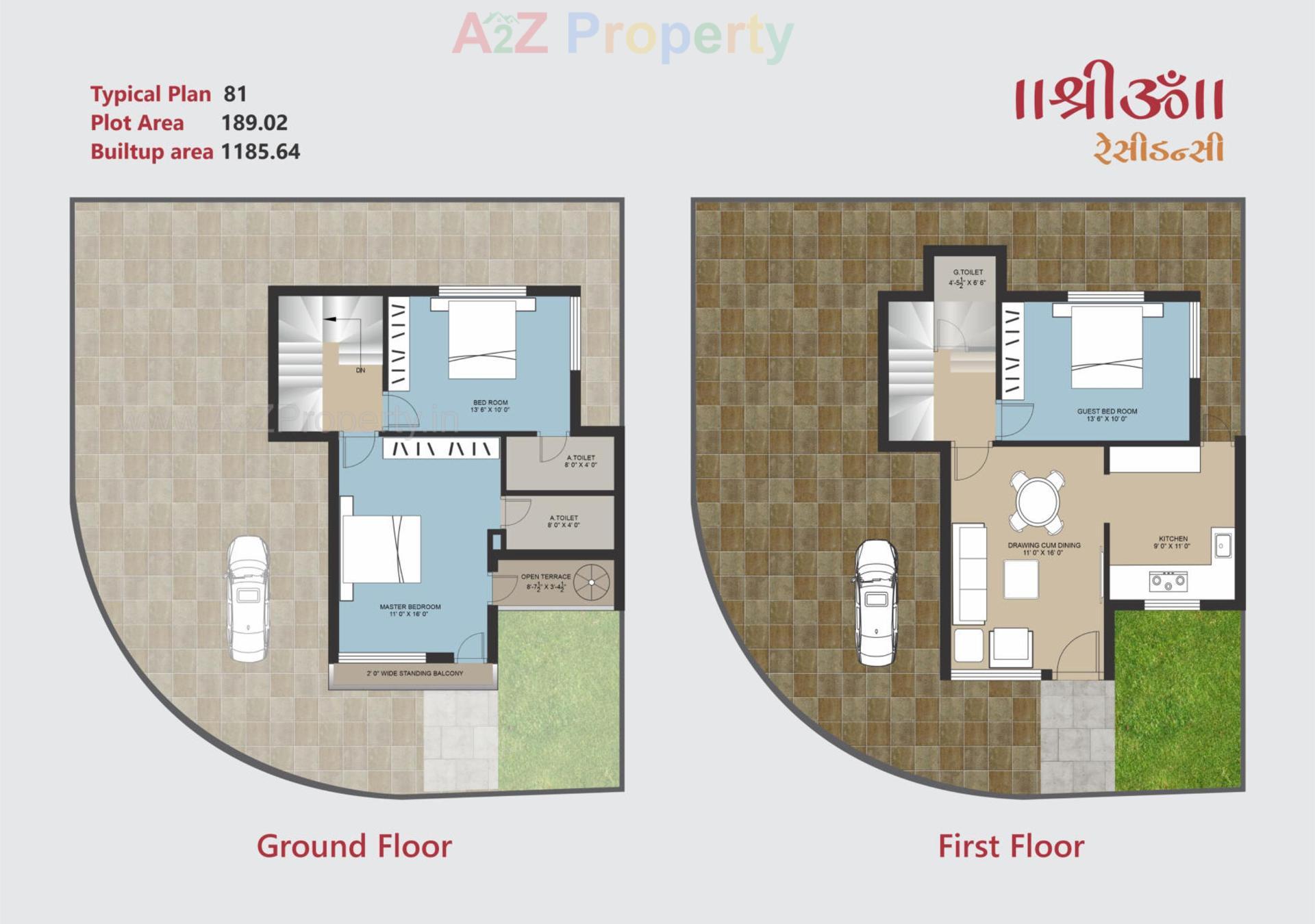 Layout of real estate project Shree Om Residency located at Tarsamiya, Bhavnagar, Gujarat