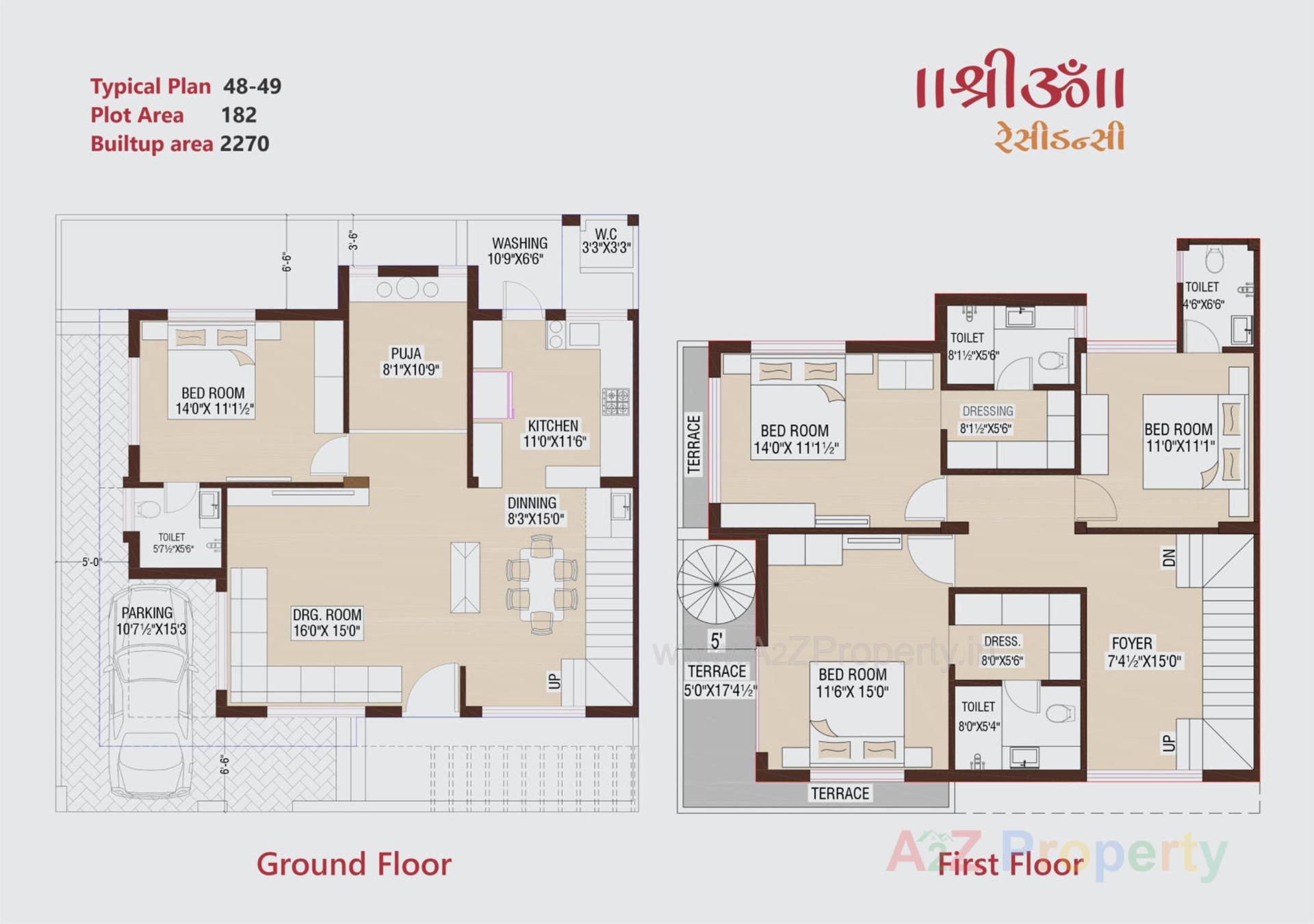 Layout of real estate project Shree Om Residency located at Tarsamiya, Bhavnagar, Gujarat